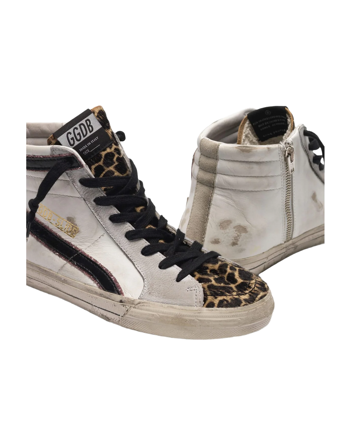 Women | Slide Sneakers with Leopard-Print Pony Skin Insert & Glitter Detail - Image 5