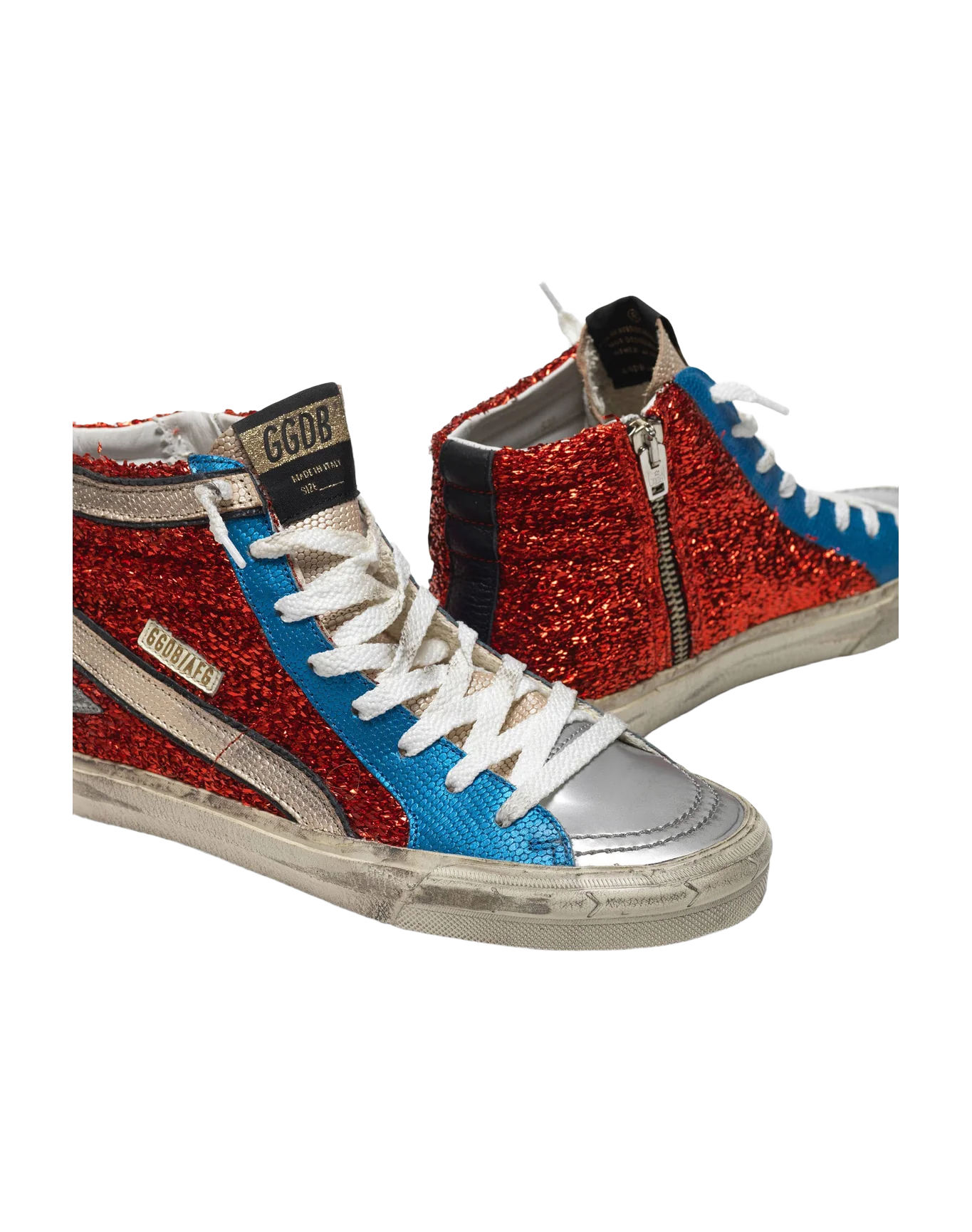 Women | Slide Sneakers with Weaved Finish & Metallic Inserts - Image 2