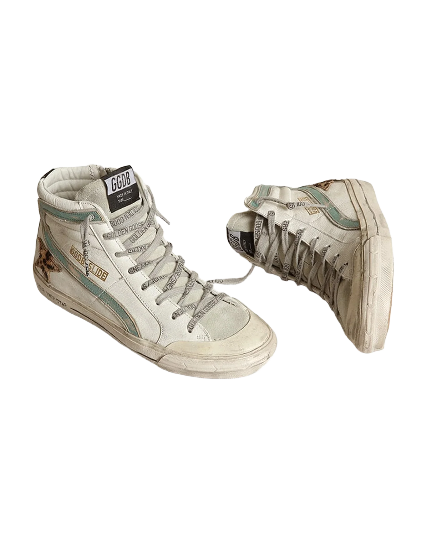 Women | Slide White Leather with Leo Star | White x Ice x Beige Brown Leo x Black x Mint - Image 7