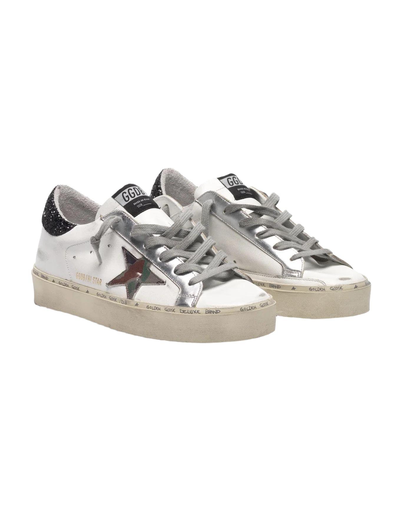 Women | Sneakers Hi Star White Leather-Black Glitter - Image 3