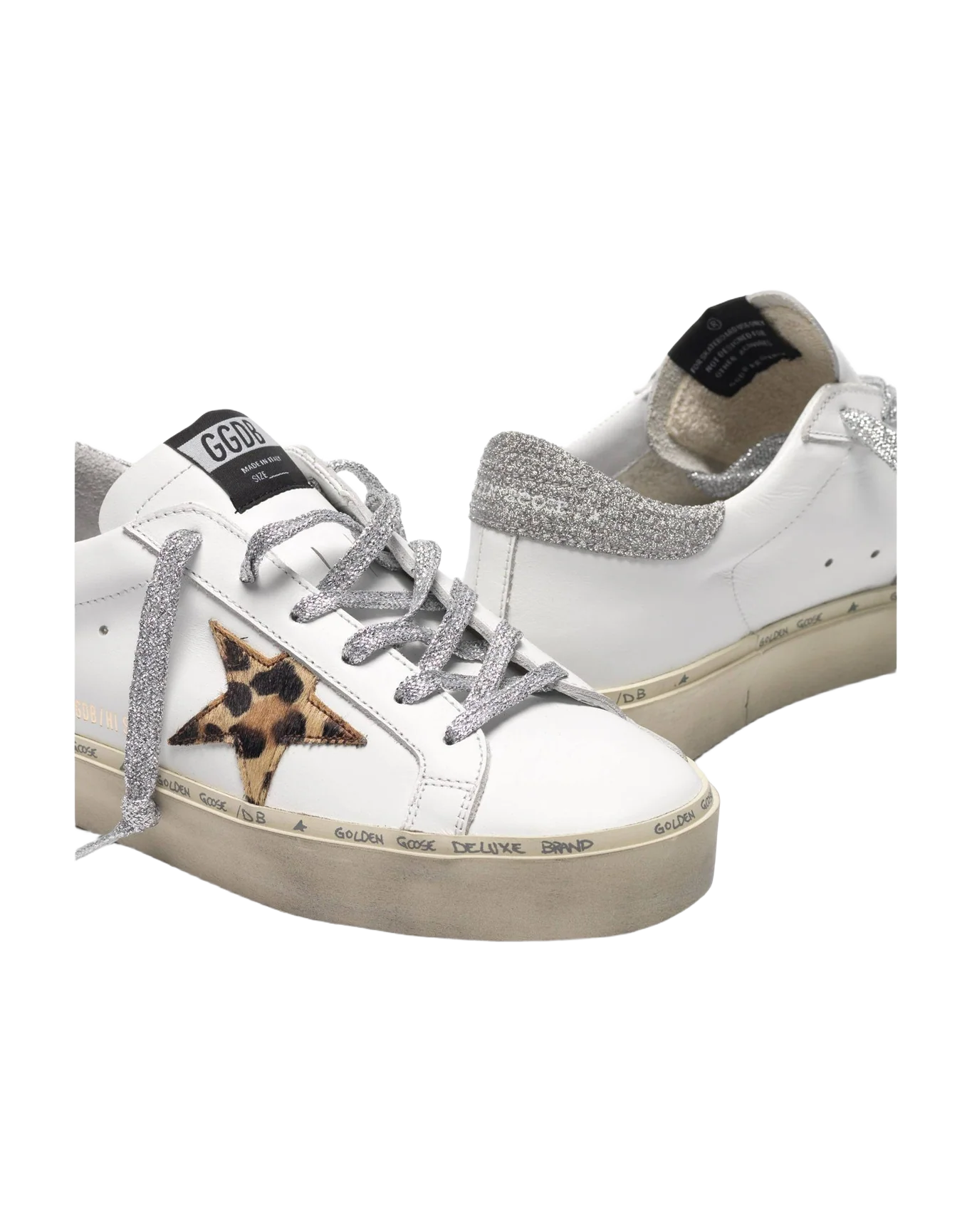 Women | Sneakers Hi Star White Leather-Leopard-Lurex