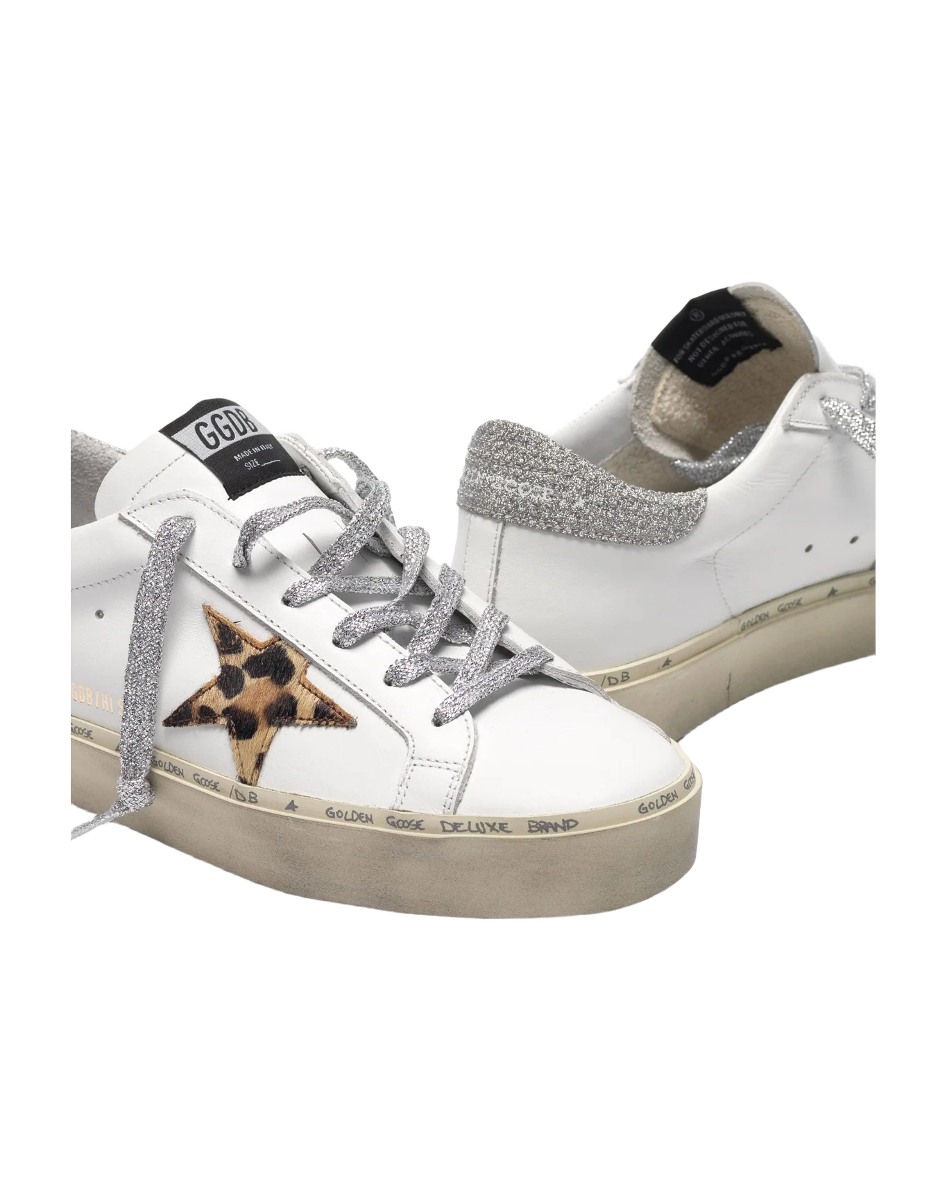 Women | Sneakers Hi Star White Leather-Leopard-Lurex - Image 8