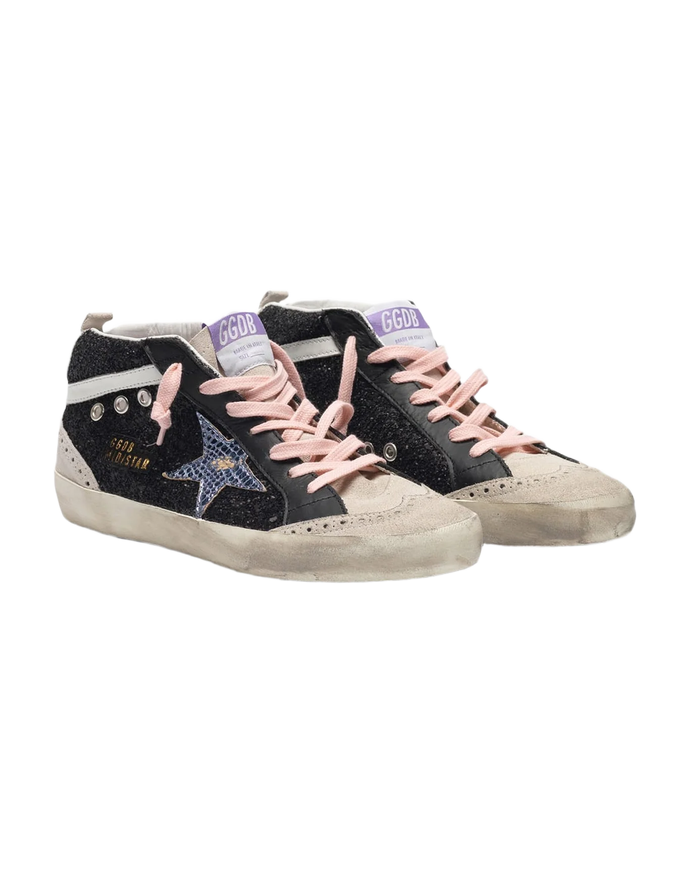 Women | Sneakers Mid Star Black Glitter-Light Blue - Image 2