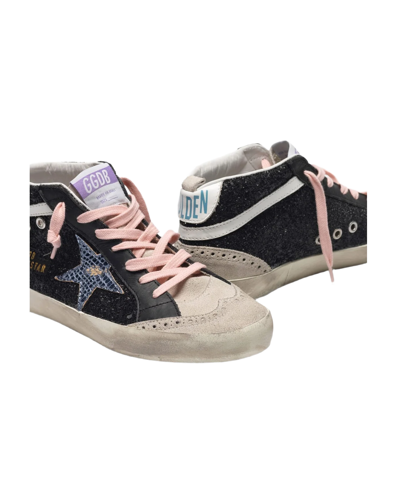 Women | Sneakers Mid Star Black Glitter-Light Blue - Image 3