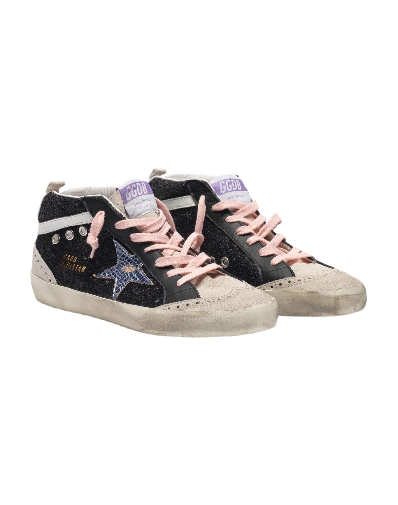 Women | Sneakers Mid Star Black Glitter-Light Blue - Image 5