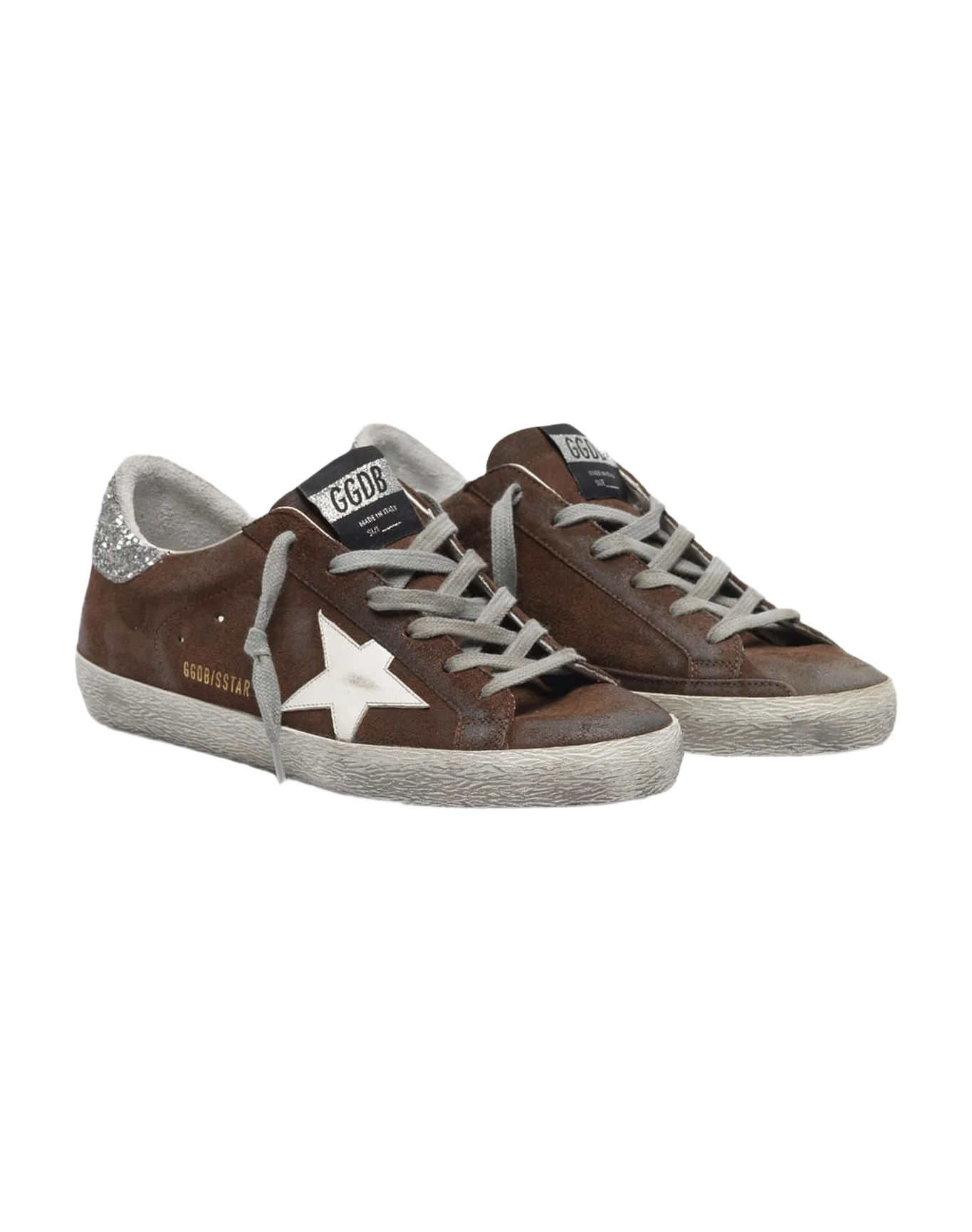 Women | Sneakers Super-Star Brown Suede-Silver Glitter - Image 8