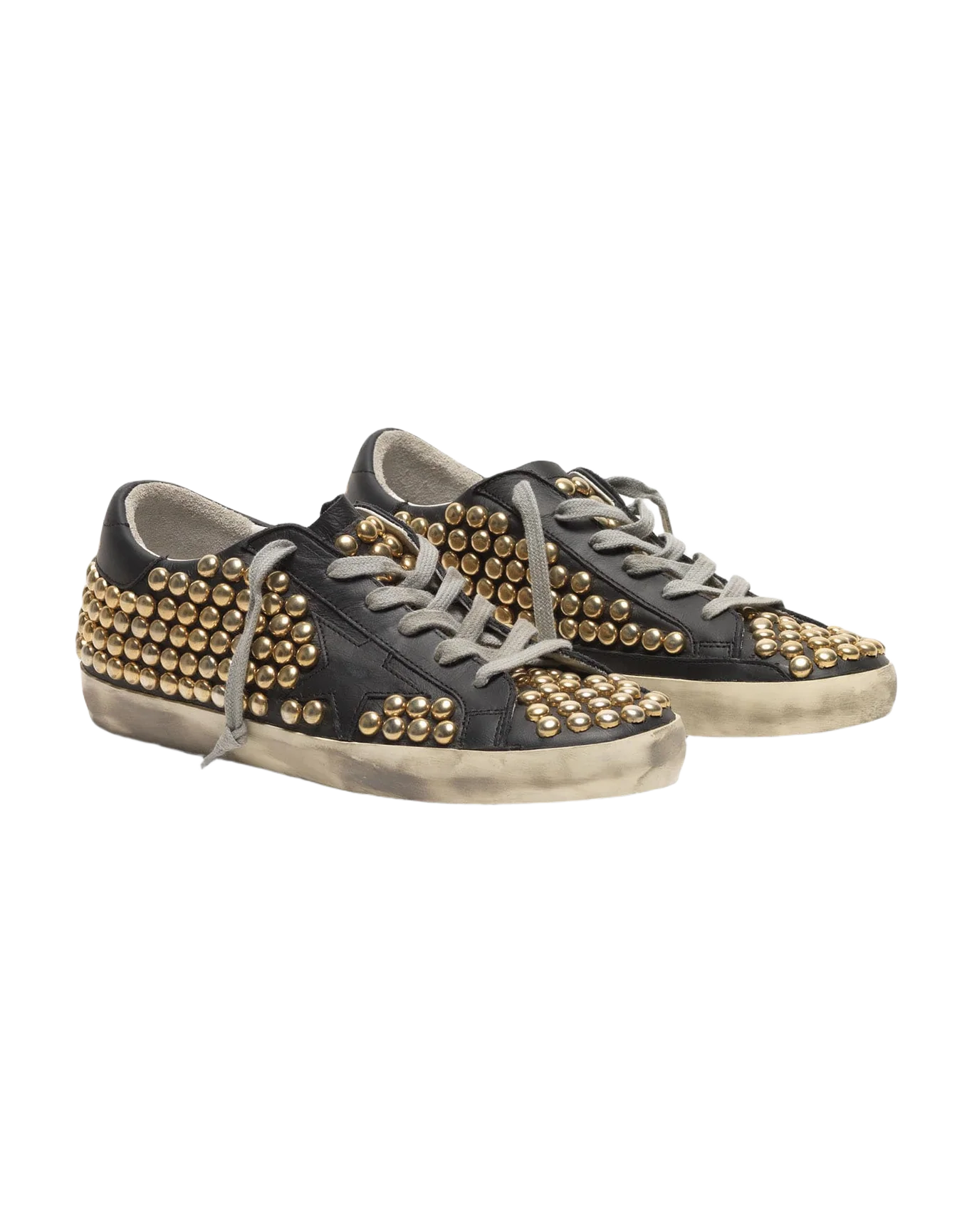 Women | Sneakers Superstar Col G99 Black Leather-Gold Studs - Image 4