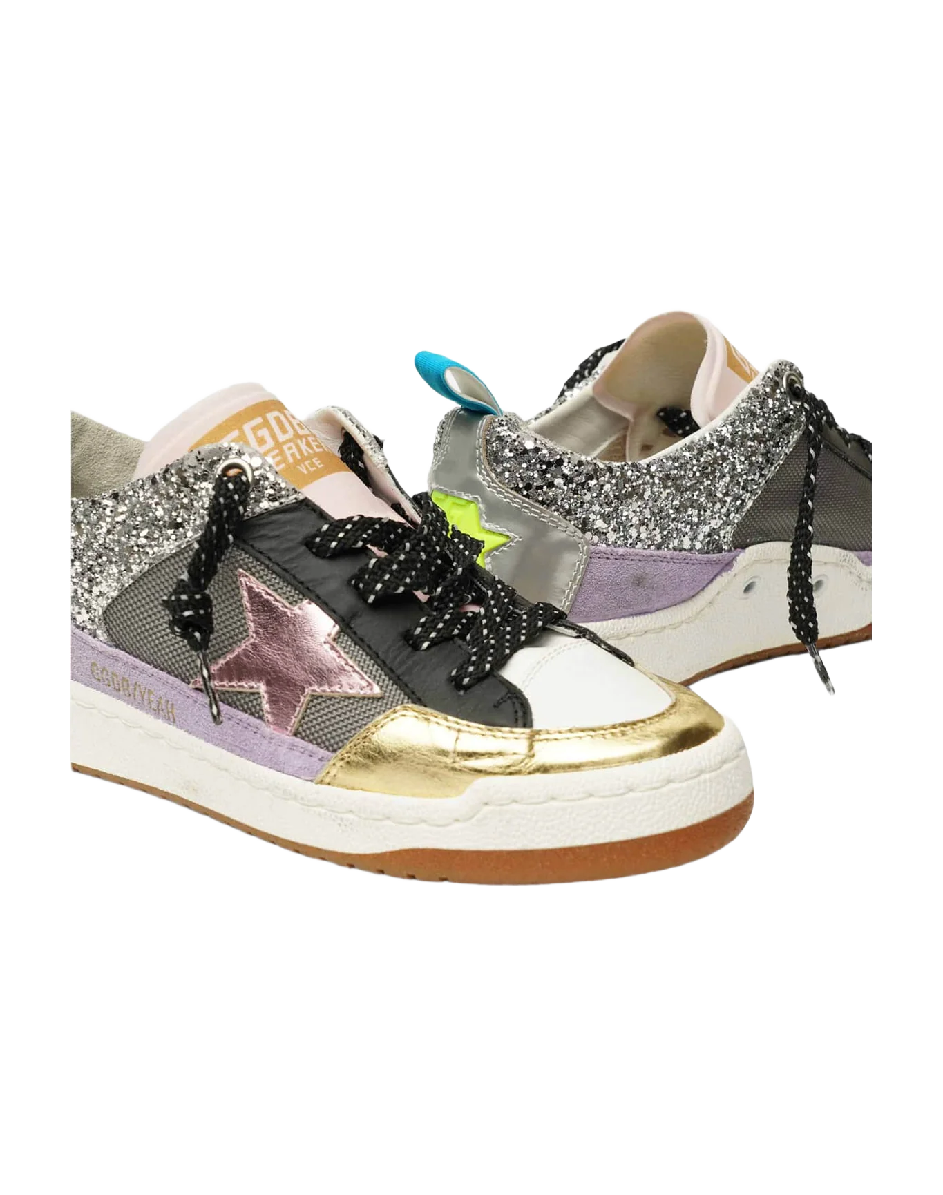 Women | Sneakers Yeah Silver Net Glitter-Pink Star - Image 2