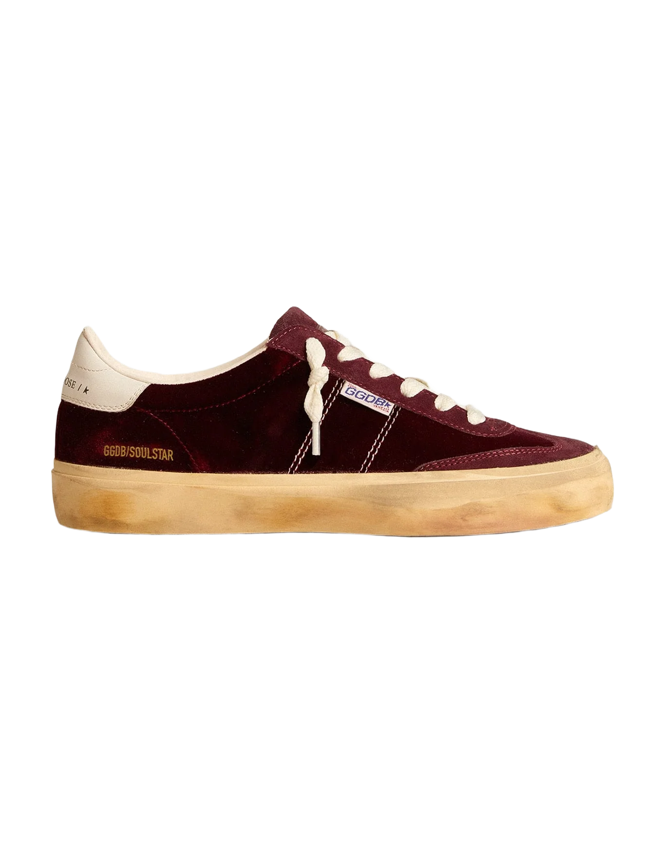 Women | Soul Star Burgundy Velvet with White Leather Heel Tab | Bordeaux x Milk - Image 10