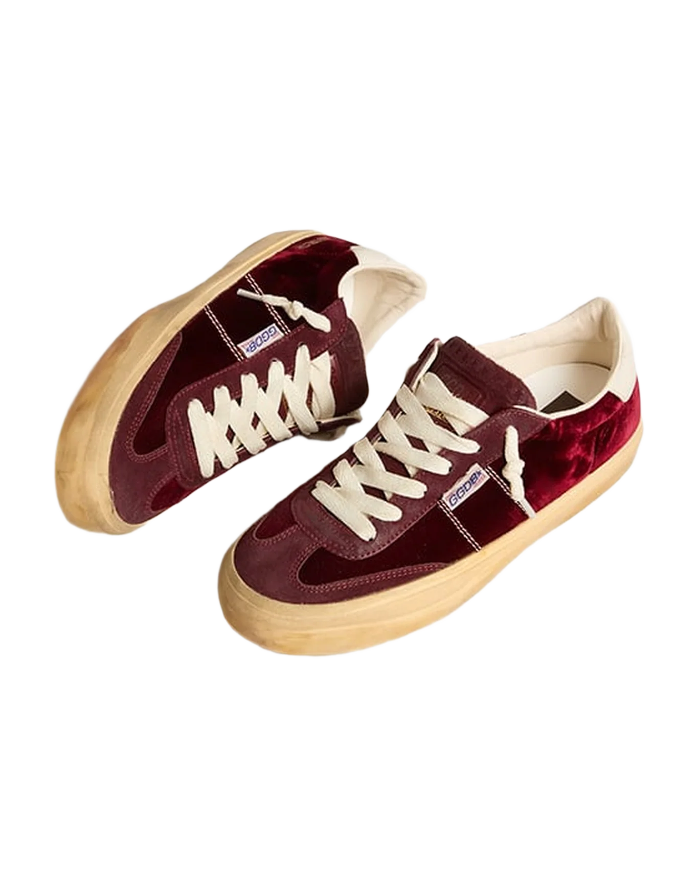 Women | Soul Star Burgundy Velvet with White Leather Heel Tab | Bordeaux x Milk - Image 3