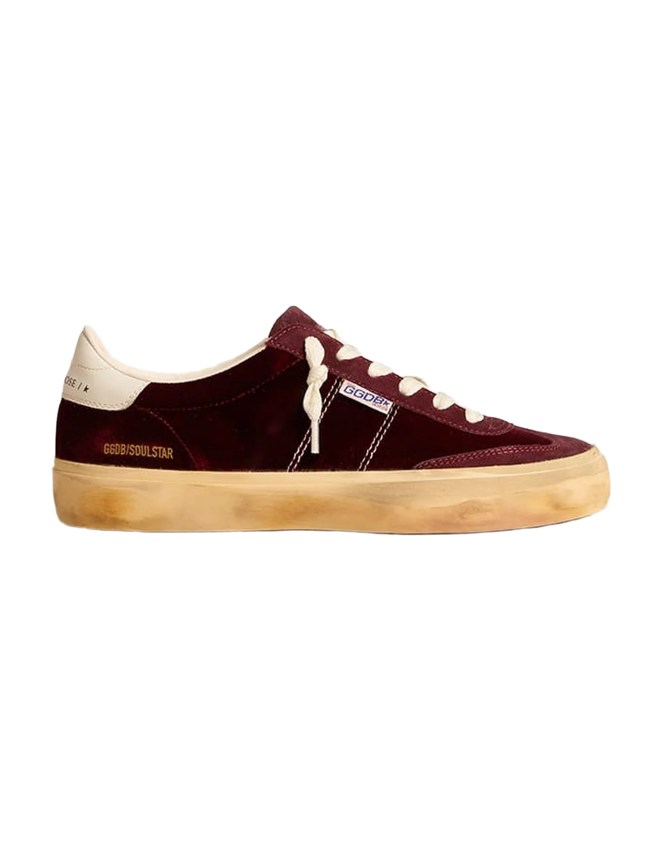 Women | Soul Star Burgundy Velvet with White Leather Heel Tab | Bordeaux x Milk - Image 8