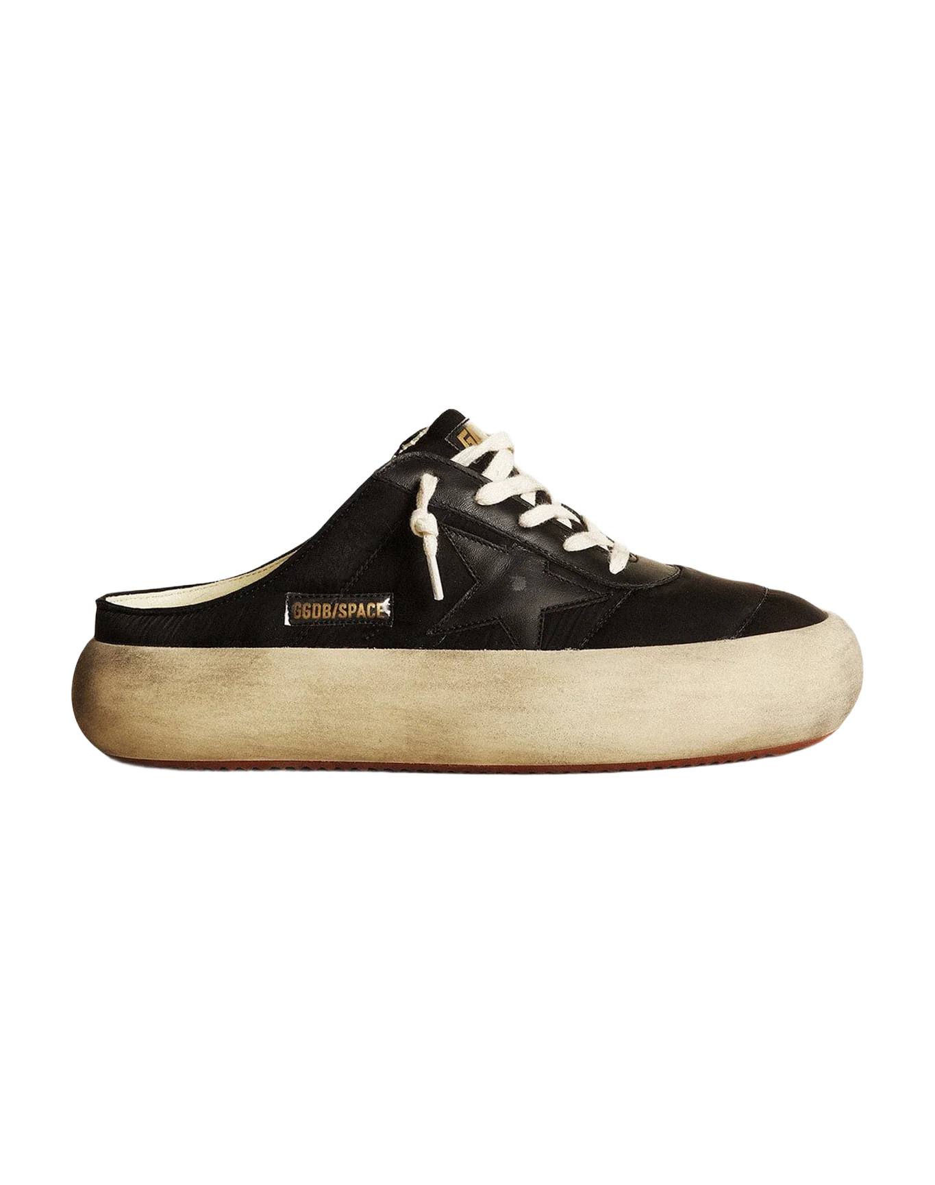 Women | Space-Star Sabots Black Nylon with Black Leather Star | Black - Image 8