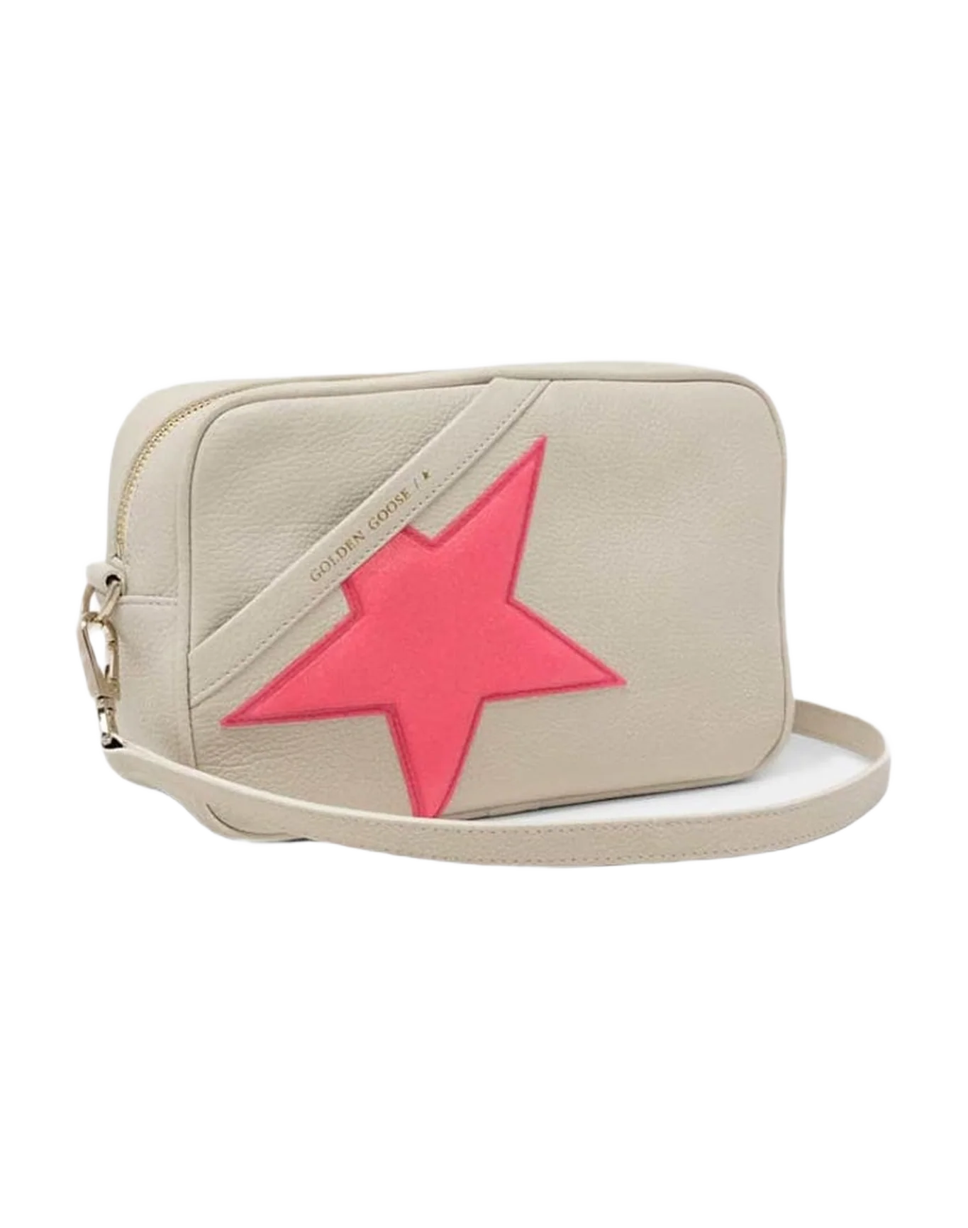 Women | Star Bag Made Of Pebbled Leather with Neon Pink Star