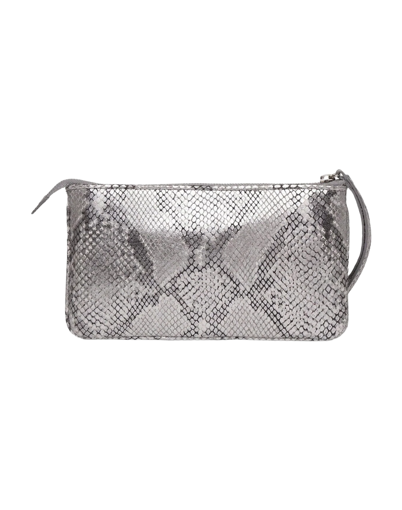 Women | Star Wrist Wallet Silver Printed Python Lam