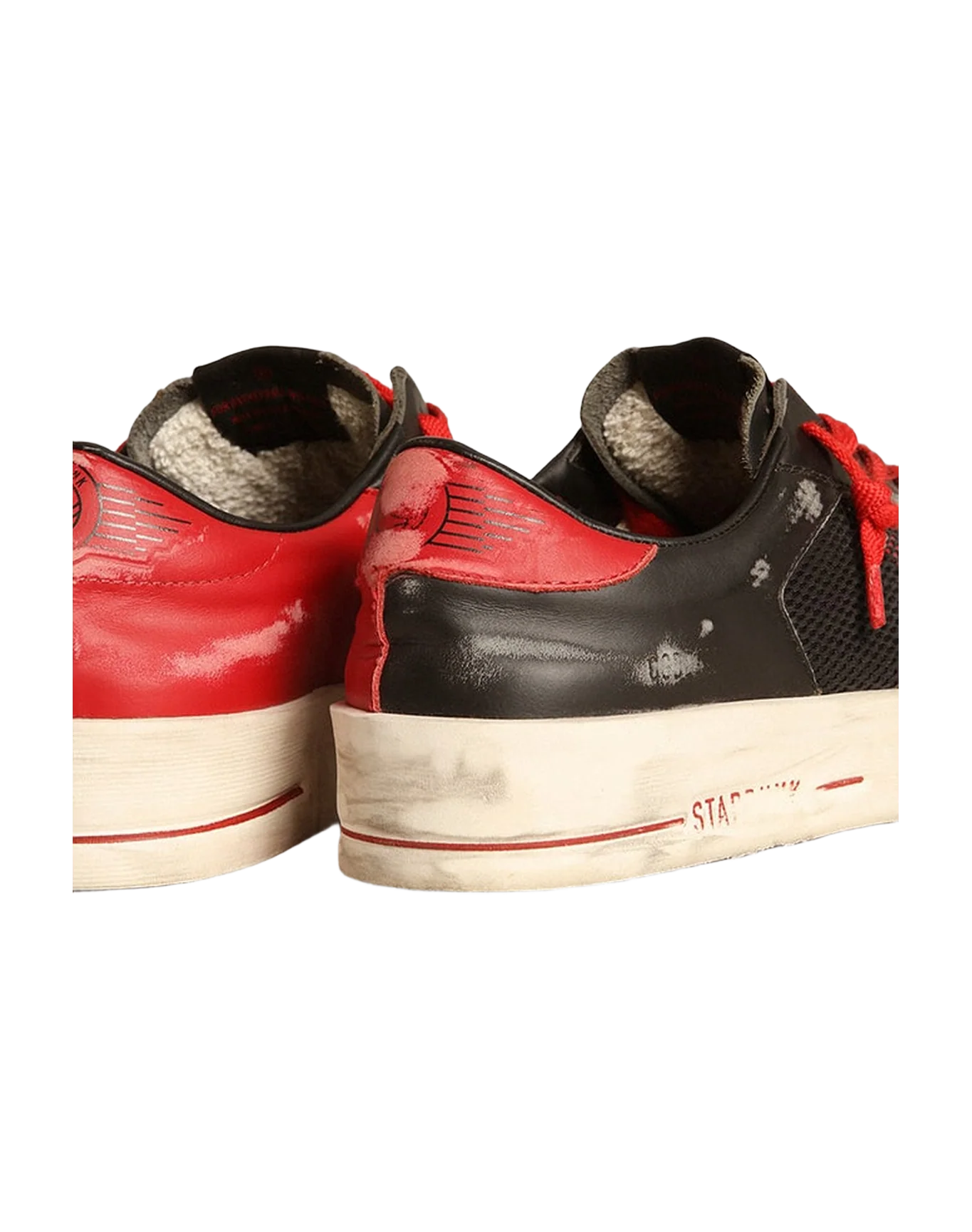 Women | Stardan Black Leather with Red Star & Heel Tab | Black x Red - Image 4