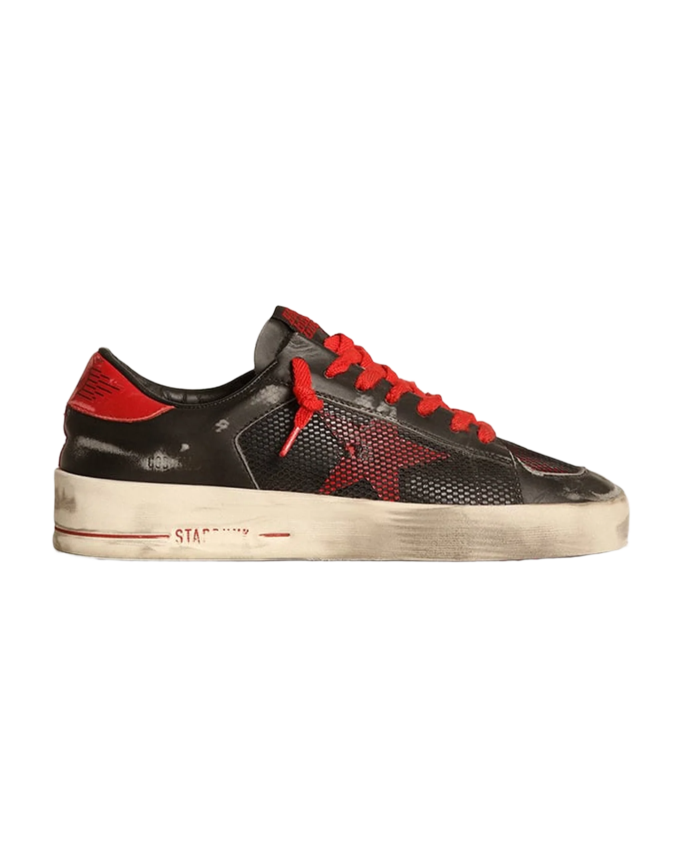 Women | Stardan Black Leather with Red Star & Heel Tab | Black x Red - Image 7