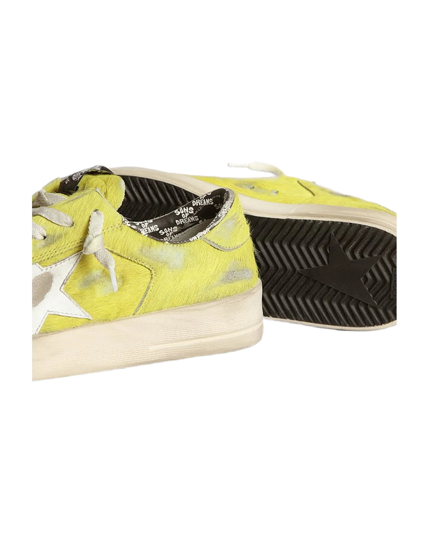 Women | Stardan Fluorescent Yellow Pony Skin with White Star | Yellow Plum x White - Image 5
