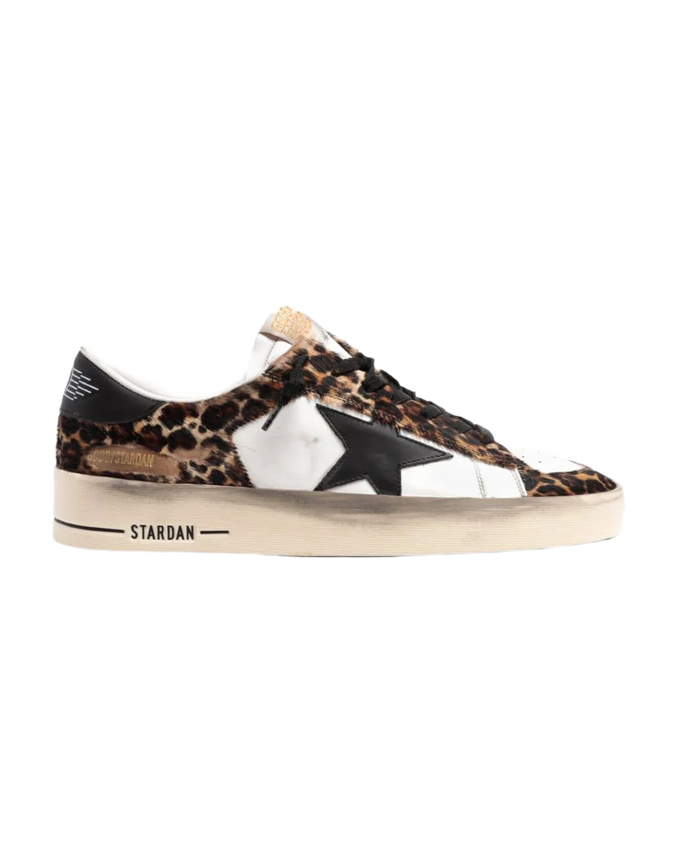 Women | Stardan Sneakers Leopard-Print Pony Skin & Black Star | Beige Brown Leo x White x Black - Image 3