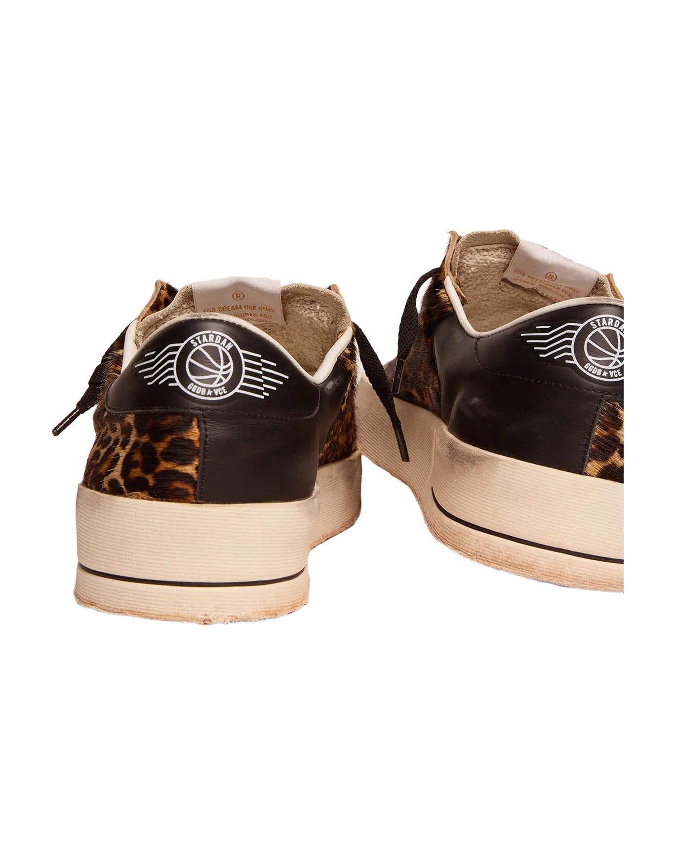 Women | Stardan Sneakers Leopard-Print Pony Skin & Black Star | Beige Brown Leo x White x Black - Image 4