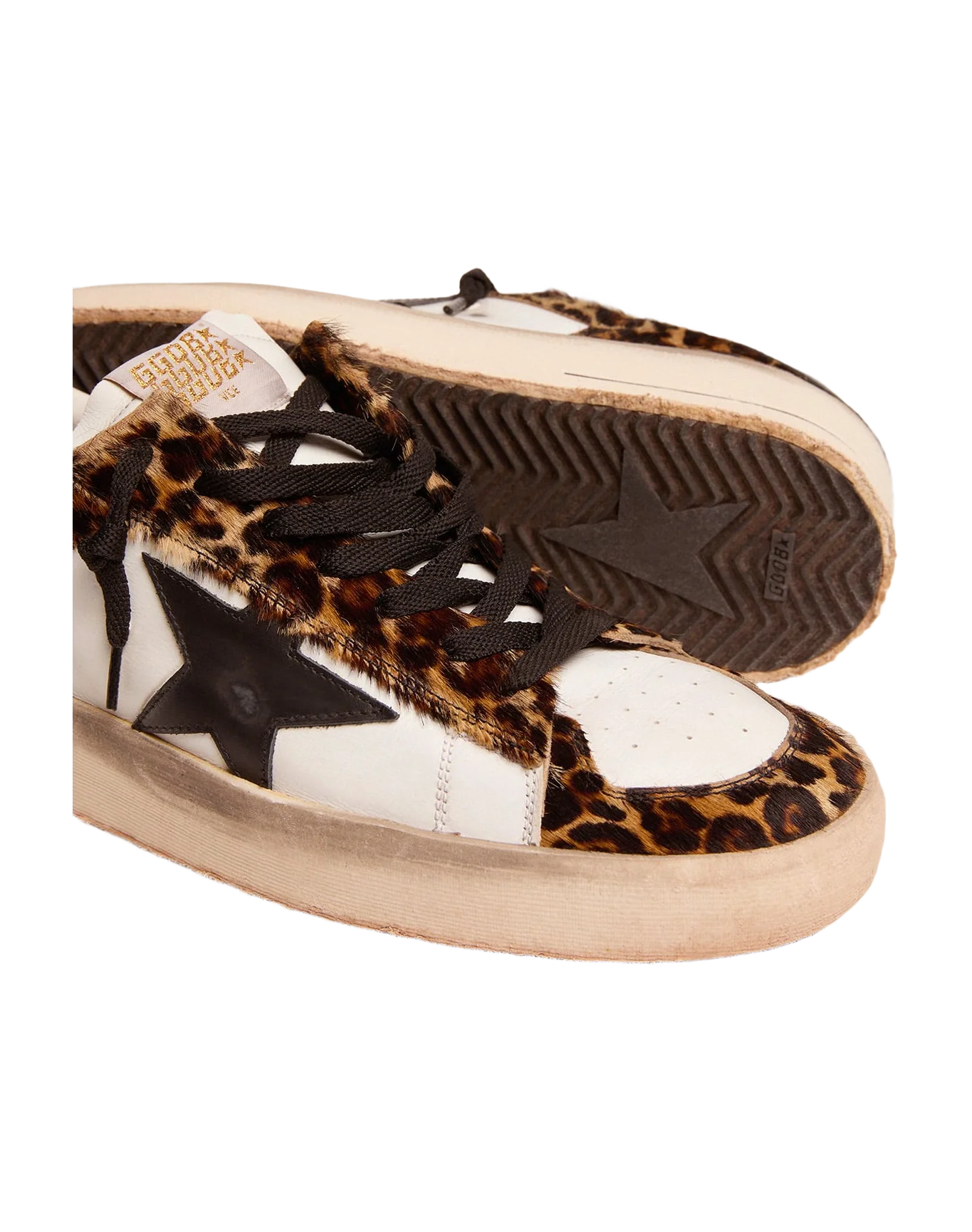 Women | Stardan Sneakers Leopard-Print Pony Skin & Black Star | Beige Brown Leo x White x Black - Image 5