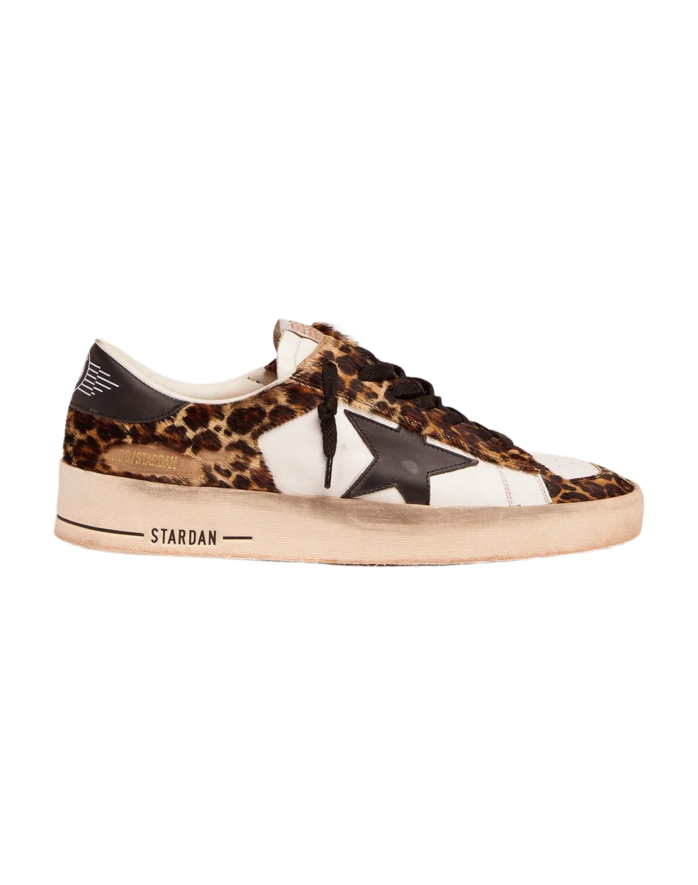Women | Stardan Sneakers Leopard-Print Pony Skin & Black Star | Beige Brown Leo x White x Black - Image 8