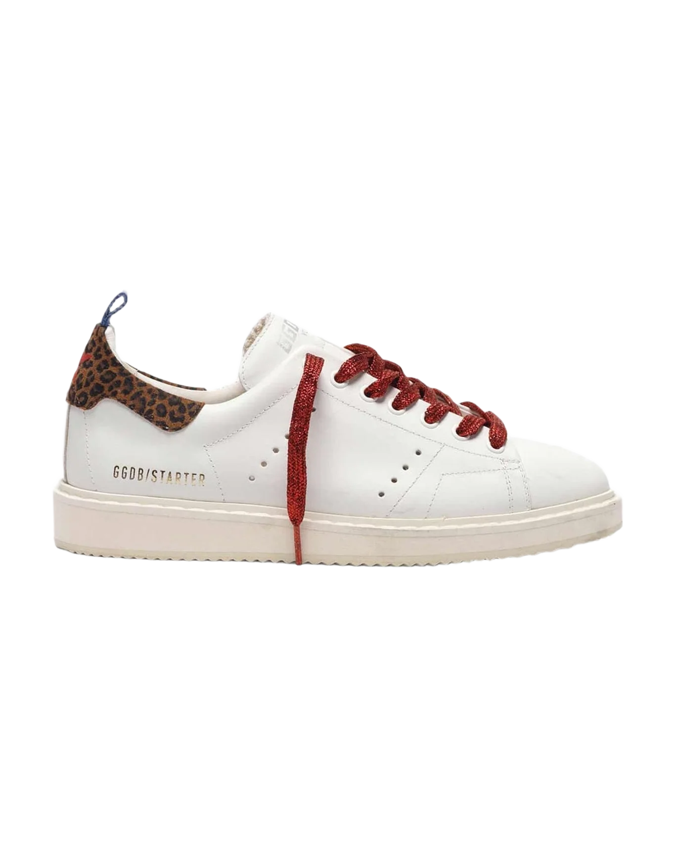 Women | Starter Sneakers Leather with Leopard-Print Heel Tab
