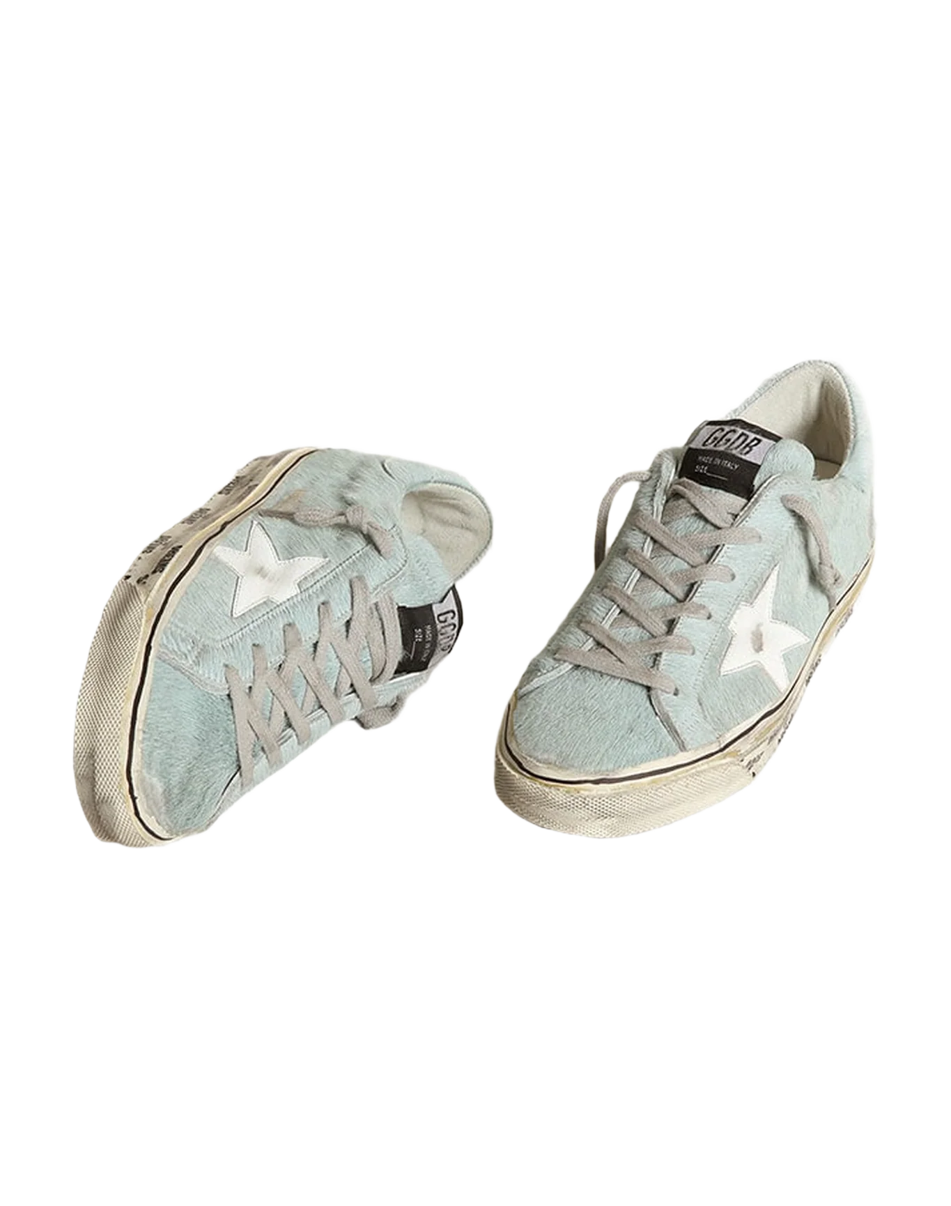 Women | Super-Star Aquamarine with White Star & Grey Laces | Aquamarine x White - Image 5