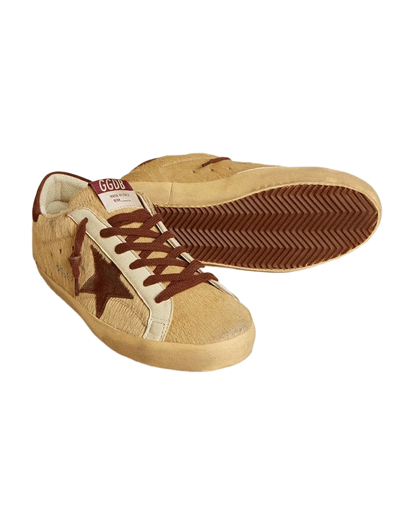 Women | Super-Star Beige Pony Skin with Brown Suede Star & Heel Tab | Butter x Brown - Image 4
