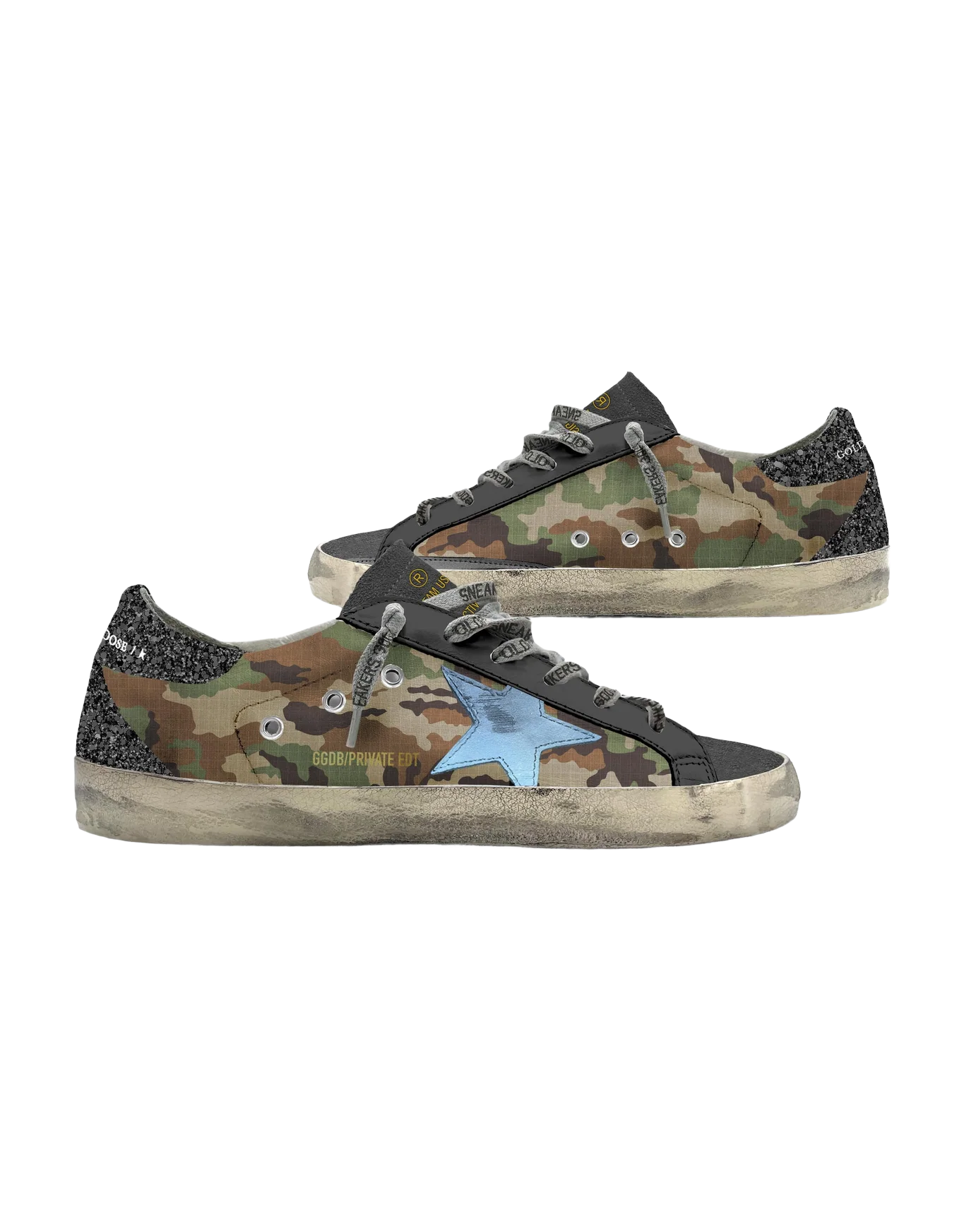 Women | Super-Star Green Camouflage with Blue Sky Star & Black Heel Tab | Green Camouflage x Black x Sky - Image 2