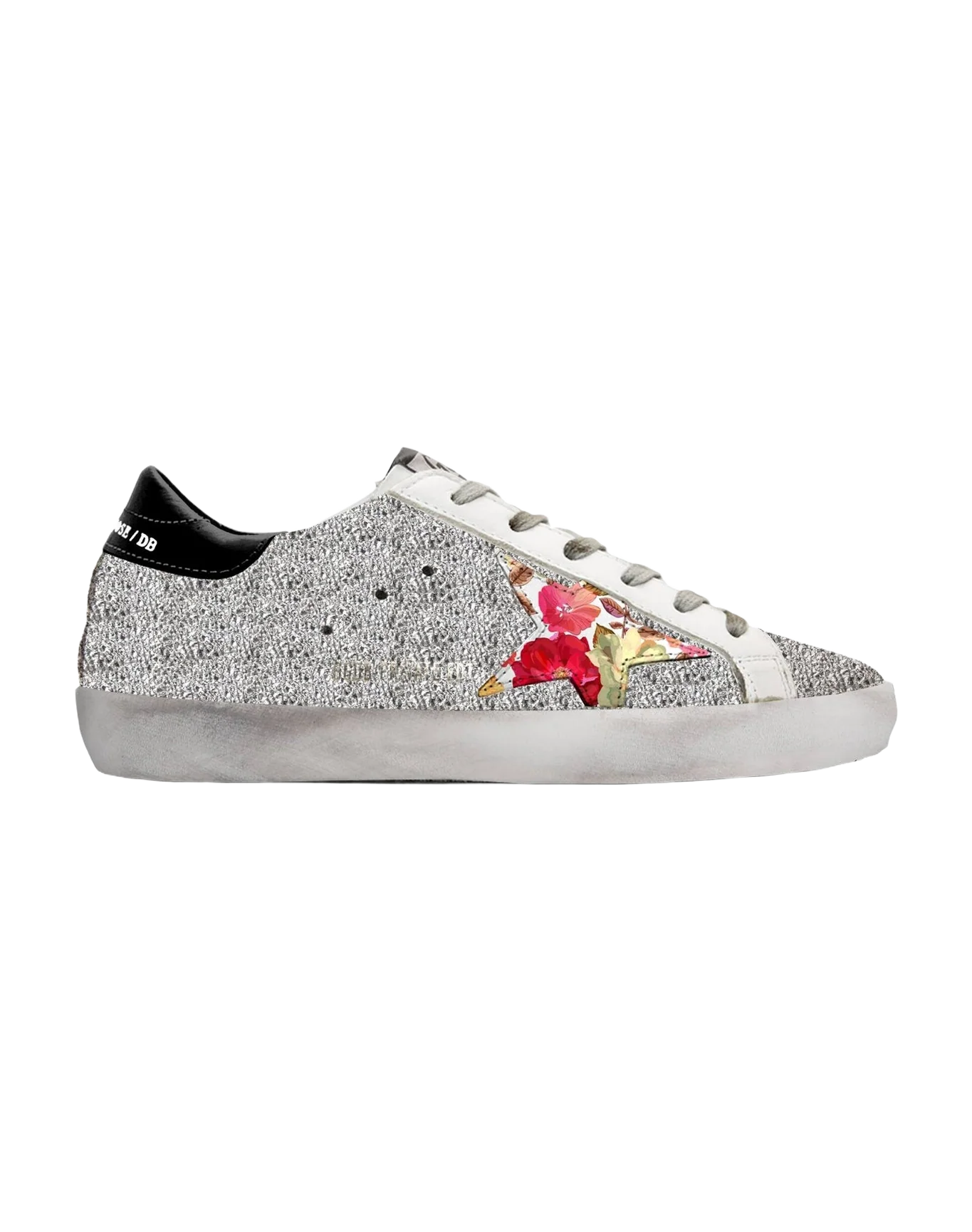 Women | Super-Star Grey with Floreal Pattern Star & Black Heel Tab