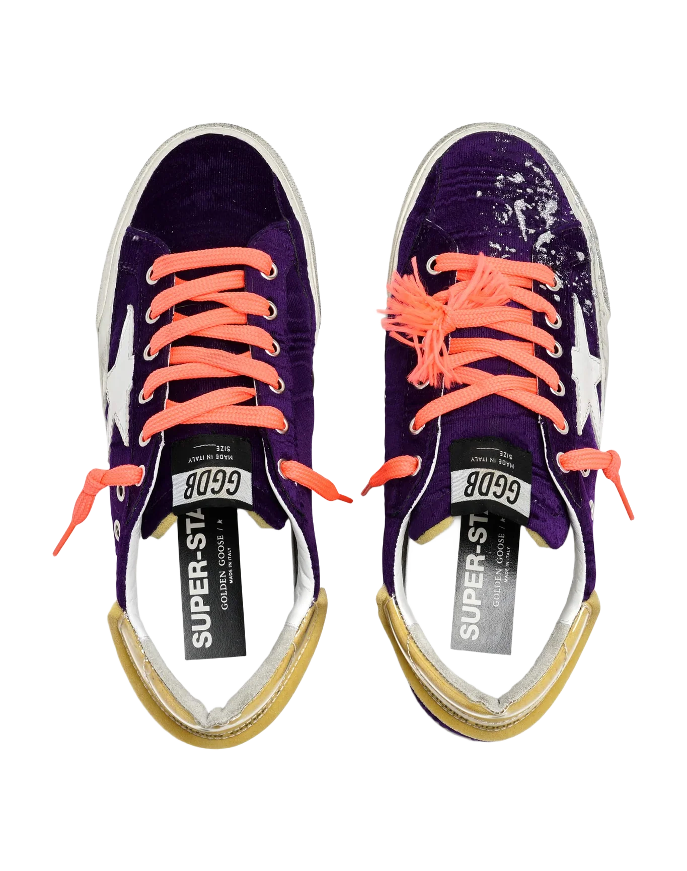 Women | Super-Star Lab Sneakers Purple Velvet with Pvc Heel Tab | Purple x White x Beige - Image 5