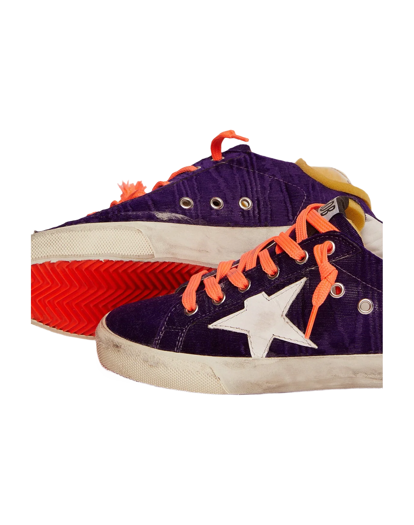 Women | Super-Star Lab Sneakers Purple Velvet with Pvc Heel Tab | Purple x White x Beige - Image 6