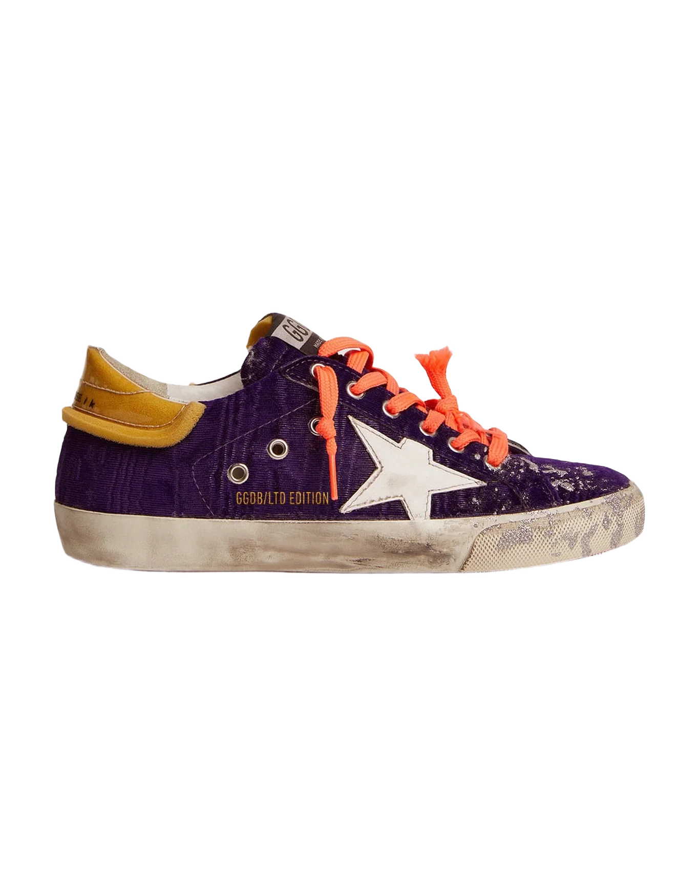 Women | Super-Star Lab Sneakers Purple Velvet with Pvc Heel Tab | Purple x White x Beige - Image 7