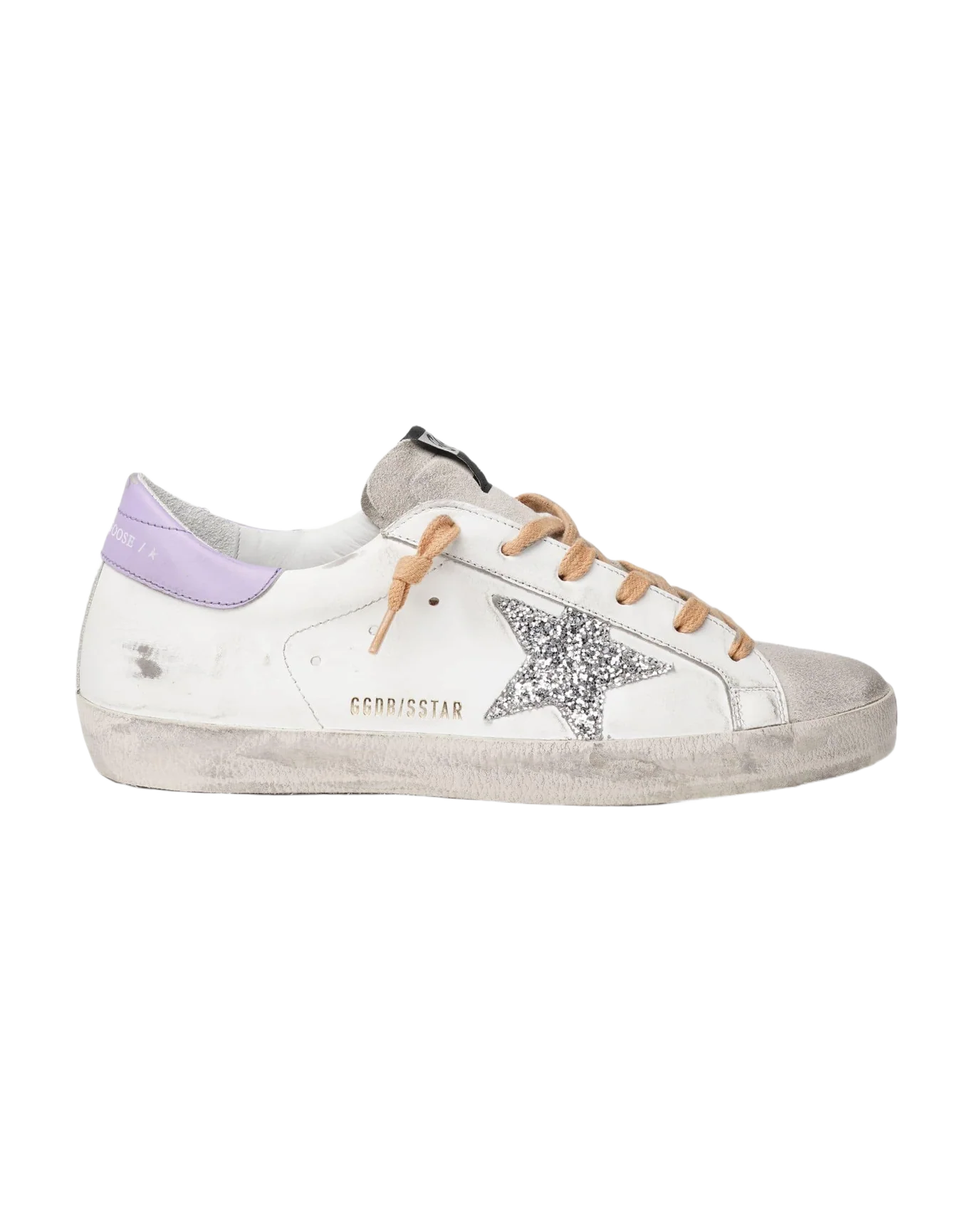 Women | Super-Star Leather Upper & Heel Glitter Star | White x Ice x Silver x Lilac - Image 4