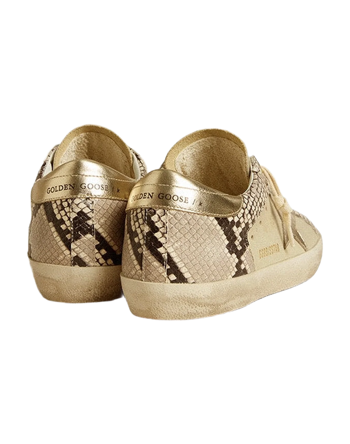 Women | Super-Star Leather with Python & Platinum Star Inserts | Grey Black Python x Sand x Platinum - Image 2
