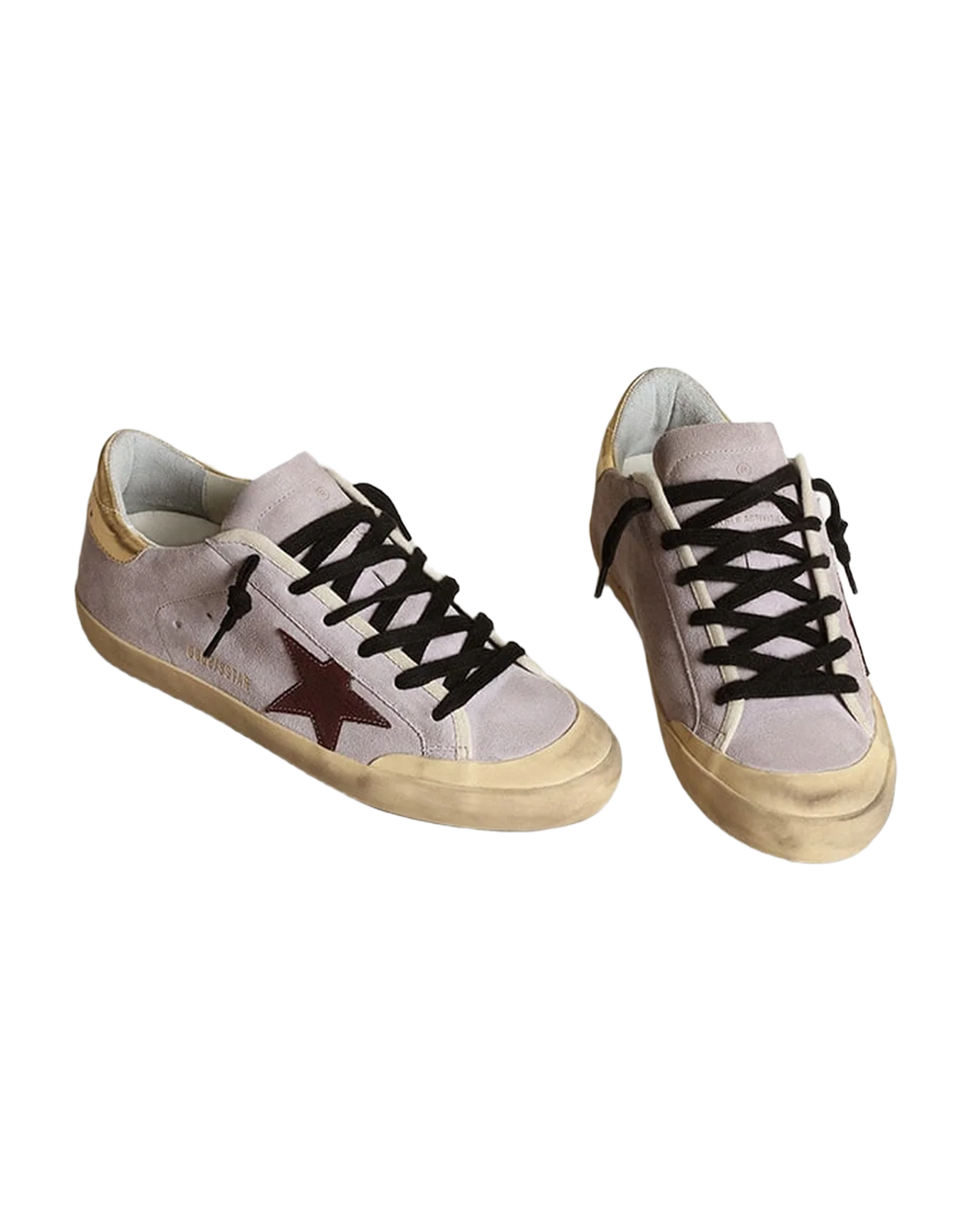 Women | Super-Star Lilac Suede with A Brown Star & Gold Heel Tab | Lilac x Chocolate Brown x Gold - Image 2