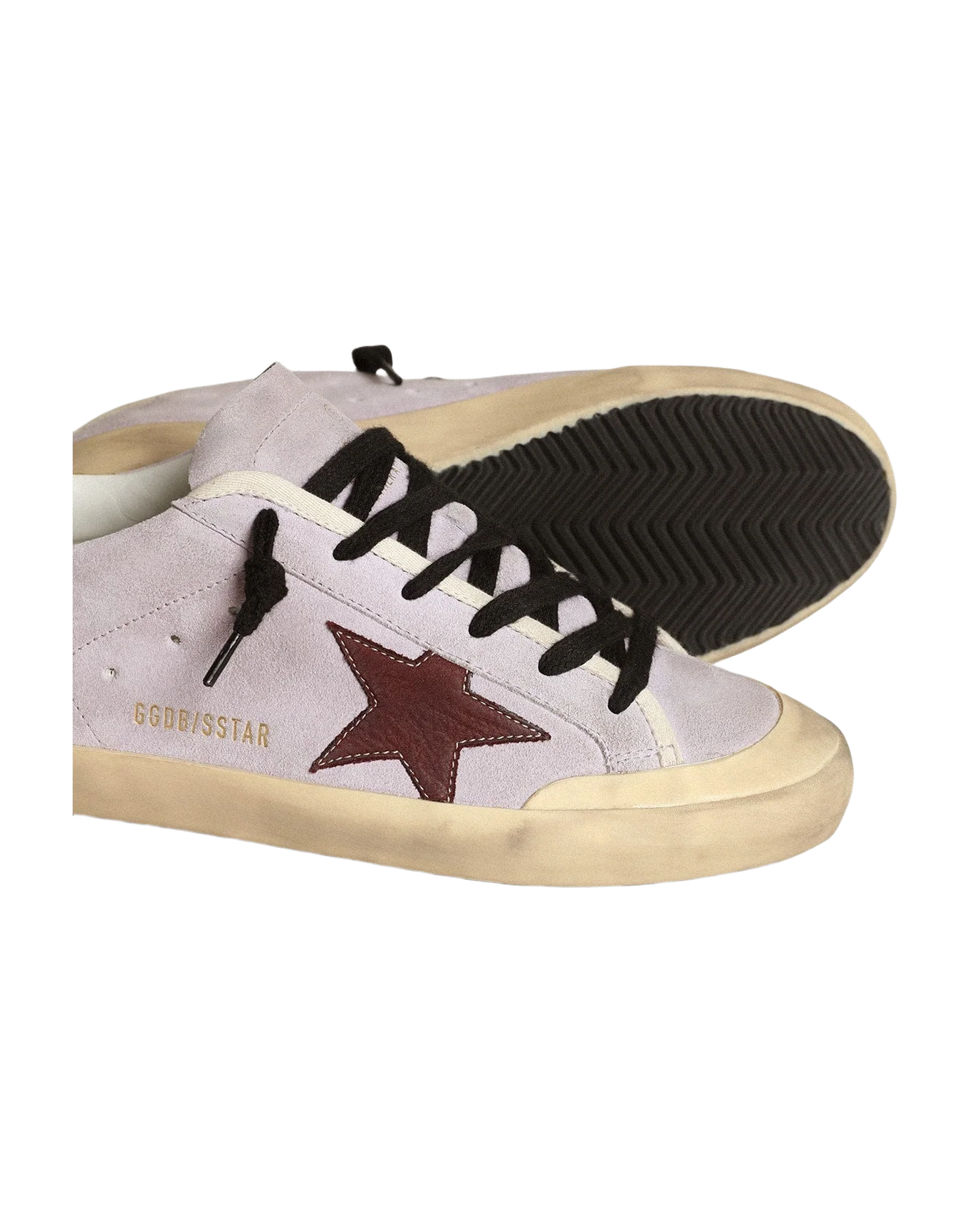 Women | Super-Star Lilac Suede with A Brown Star & Gold Heel Tab | Lilac x Chocolate Brown x Gold - Image 7