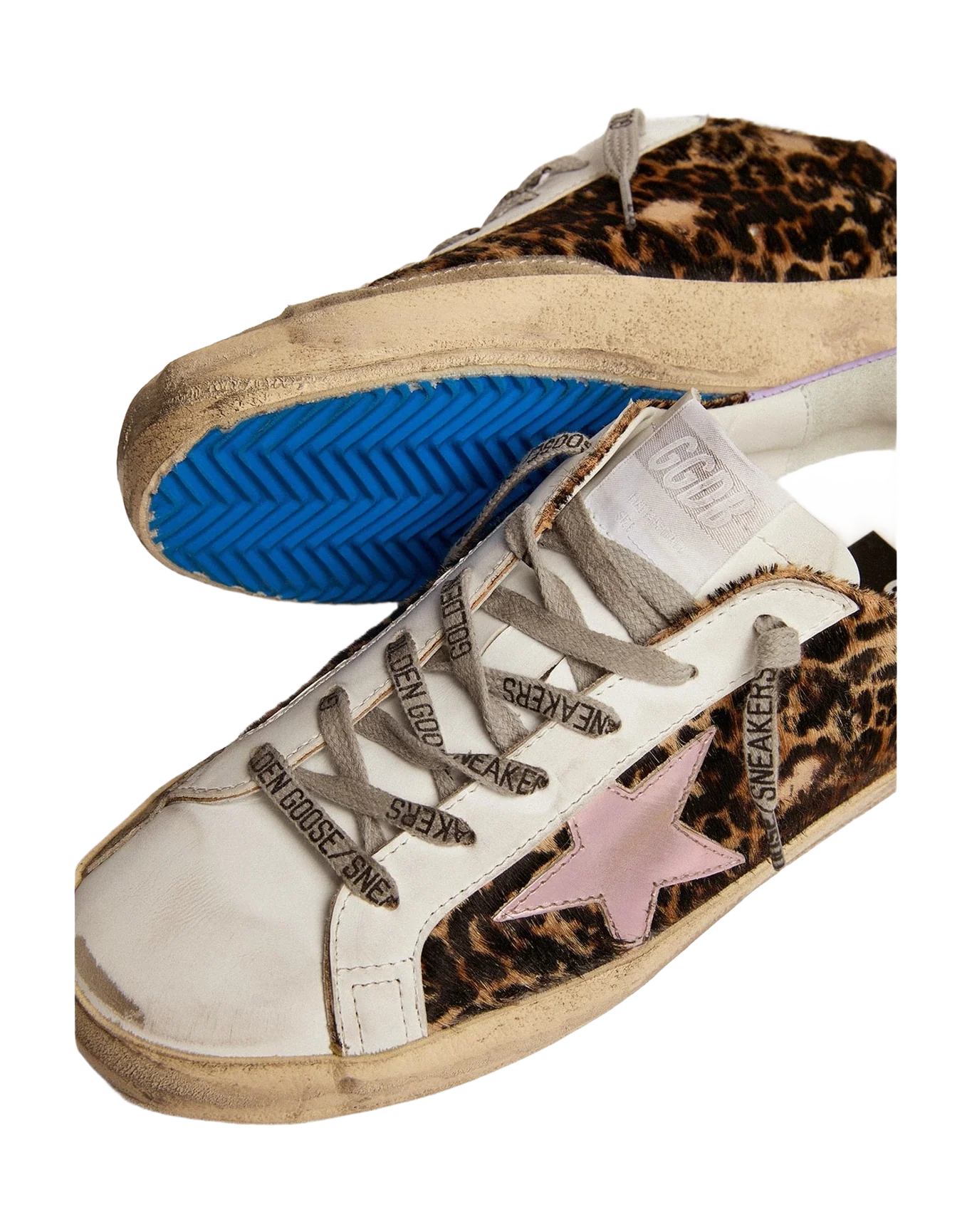 Women | Super-Star Ltd Leopard Pony Skin with Salmon Color Star | Beige Brown Leo x Salmon Pink x Purple