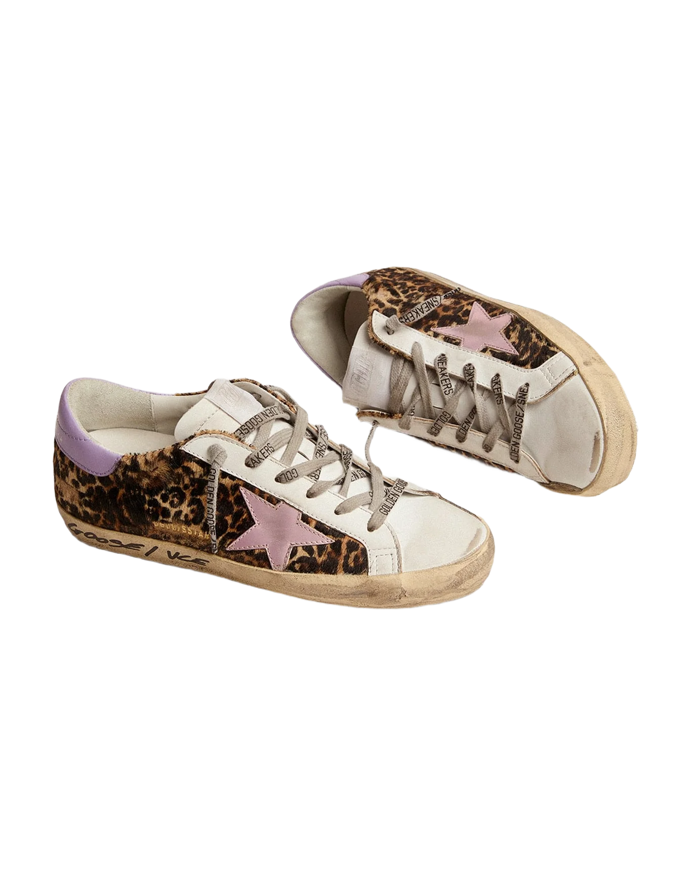 Women | Super-Star Ltd Leopard Pony Skin with Salmon Color Star | Beige Brown Leo x Salmon Pink x Purple - Image 4