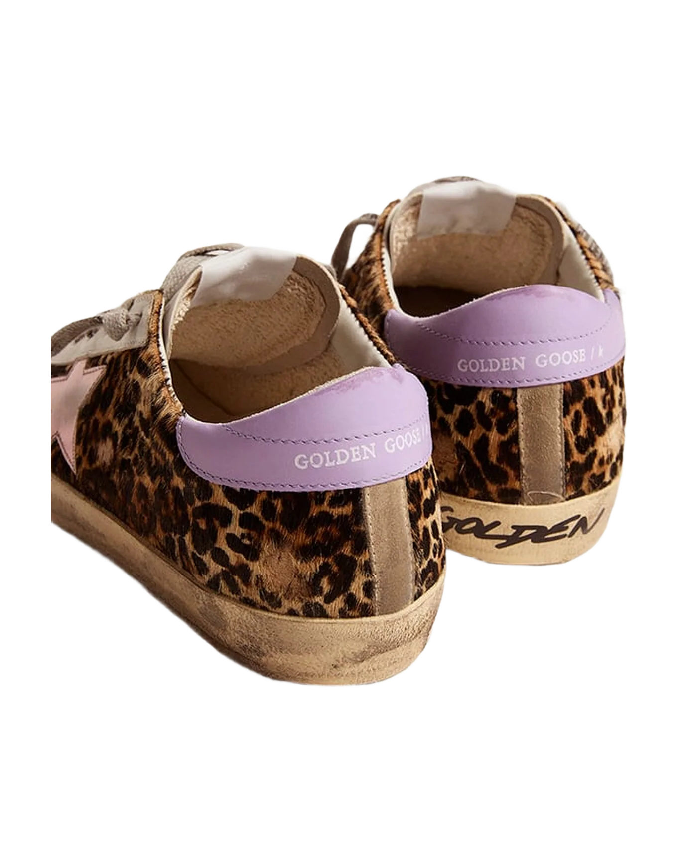 Women | Super-Star Ltd Leopard Pony Skin with Salmon Color Star | Beige Brown Leo x Salmon Pink x Purple - Image 5