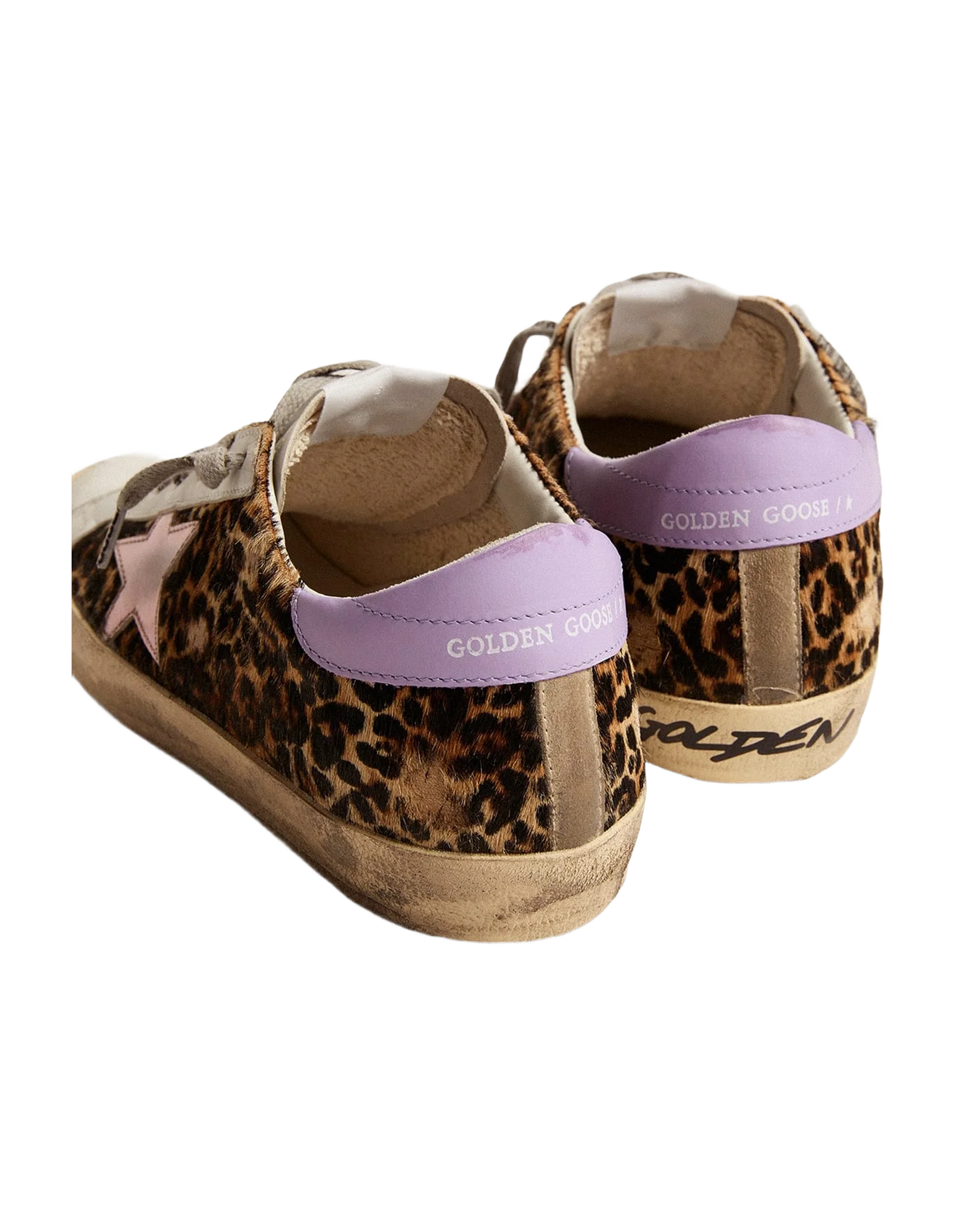 Women | Super-Star Ltd Leopard Pony Skin with Salmon Color Star | Beige Brown Leo x Salmon Pink x Purple - Image 7