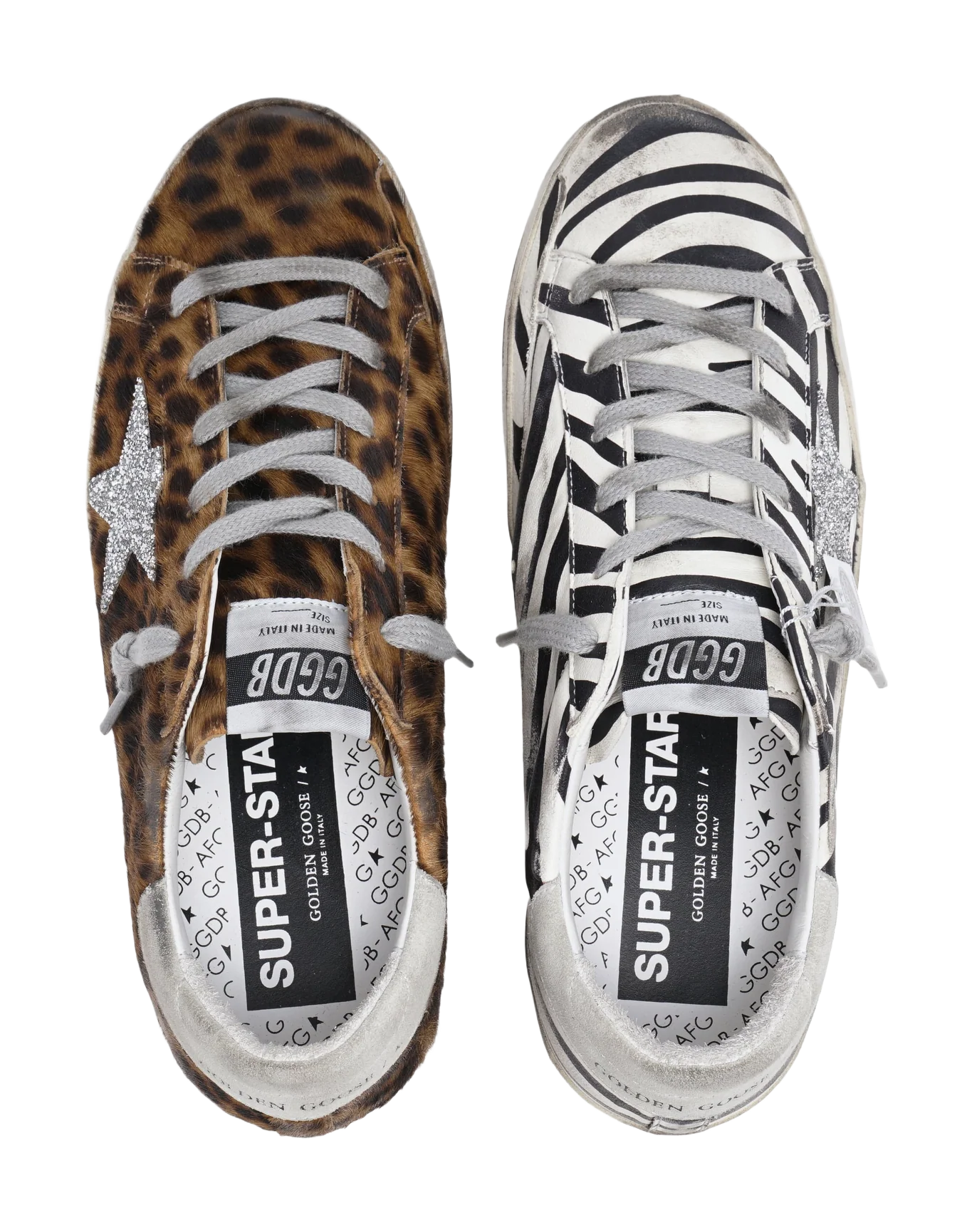 Women | Super-Star Ltd Sneakers Animal-Print Pony Skin with Swarovski Star | Zebra x Breige Brown Leo x Silver x Ice - Image 3