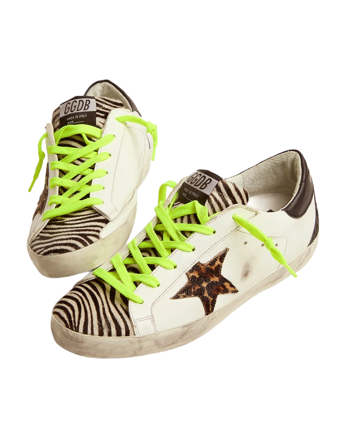 Women | Super-Star Ltd Sneakers with Animal-Print Pony Skin Tongue & Star | White x Black Zebra x Brown Beige Black x Black - Image 4