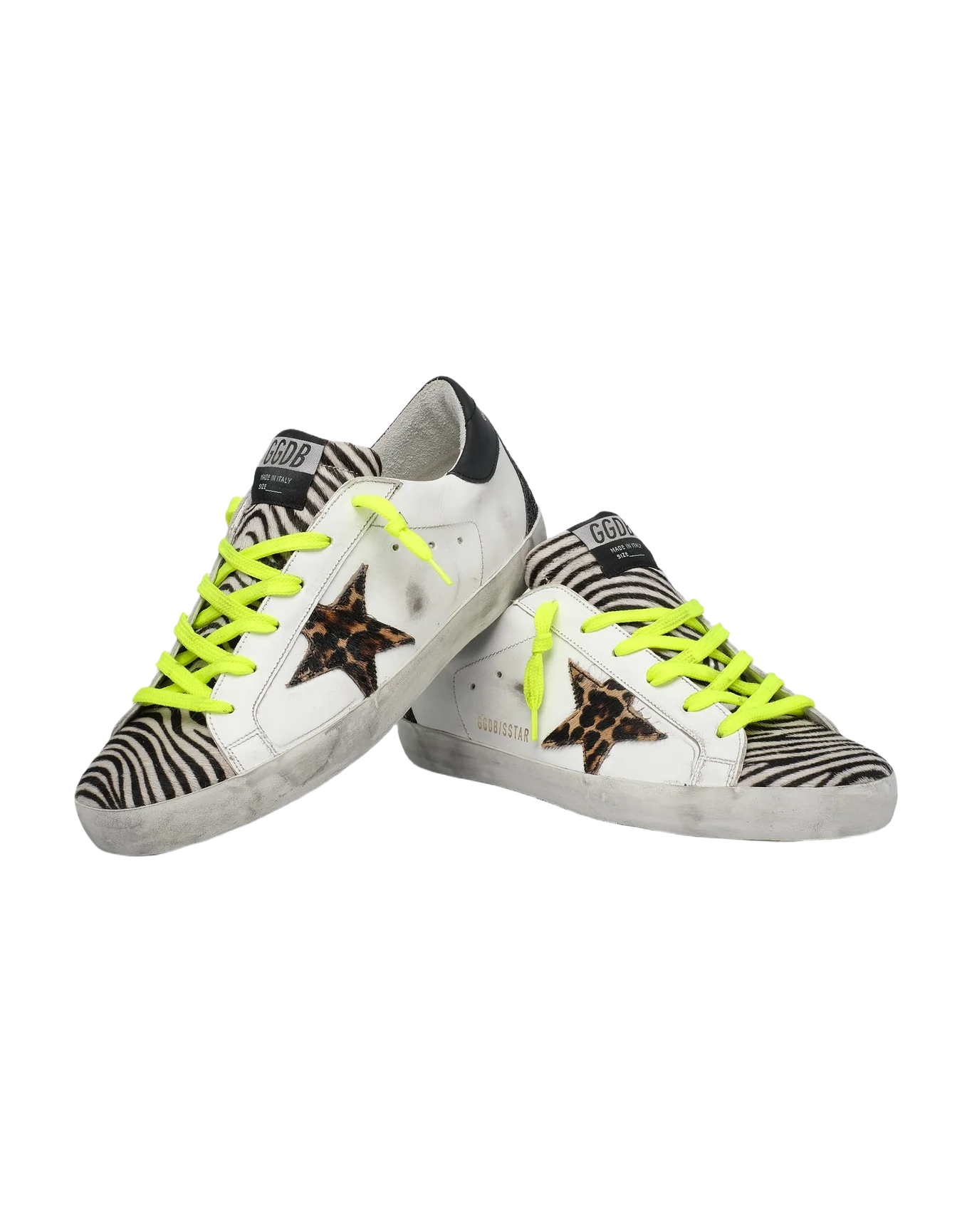 Women | Super-Star Ltd Sneakers with Animal-Print Pony Skin Tongue & Star | White x Black Zebra x Brown Beige Black x Black - Image 5