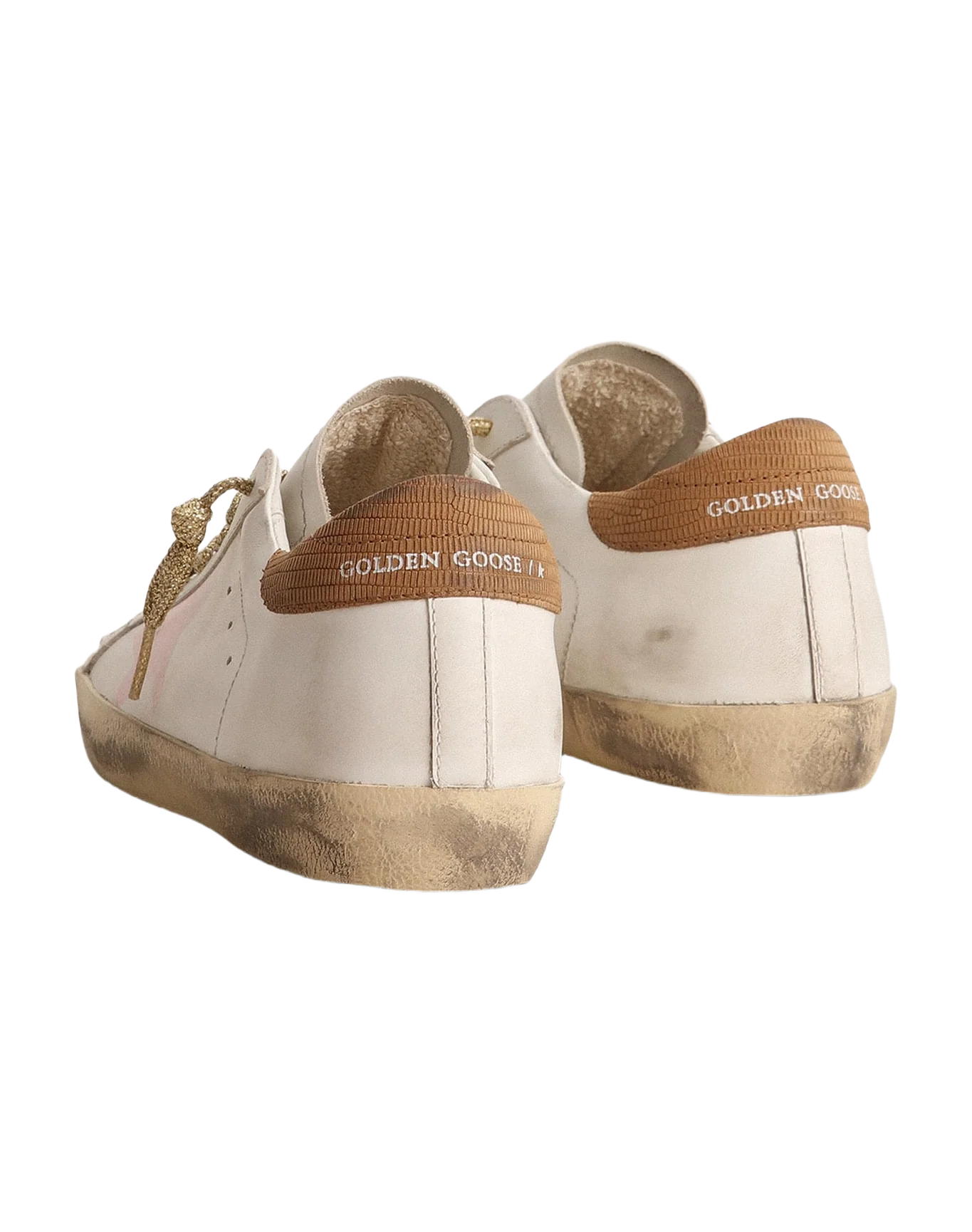Women | Super-Star Ltd Sneakers with Pink Screen Printed Star & Leather Heel Tab | White x Pink x Light Brown - Image 6