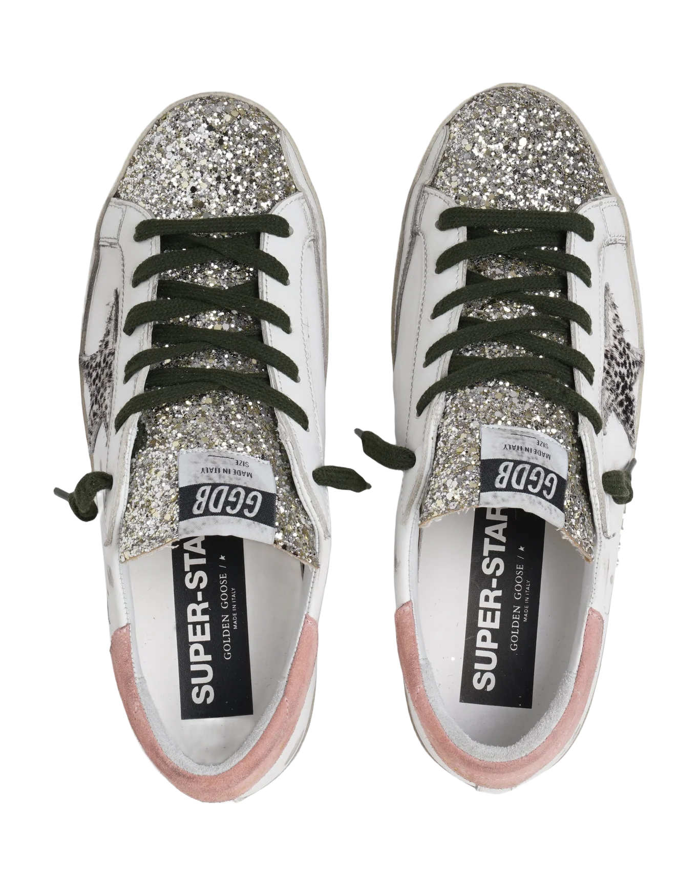 Women | Super-Star Ltd Sneakers with Silver Glitter & Animal-Print Pony Skin Star | White x Platinum x Rock Phyton x Pink - Image 4