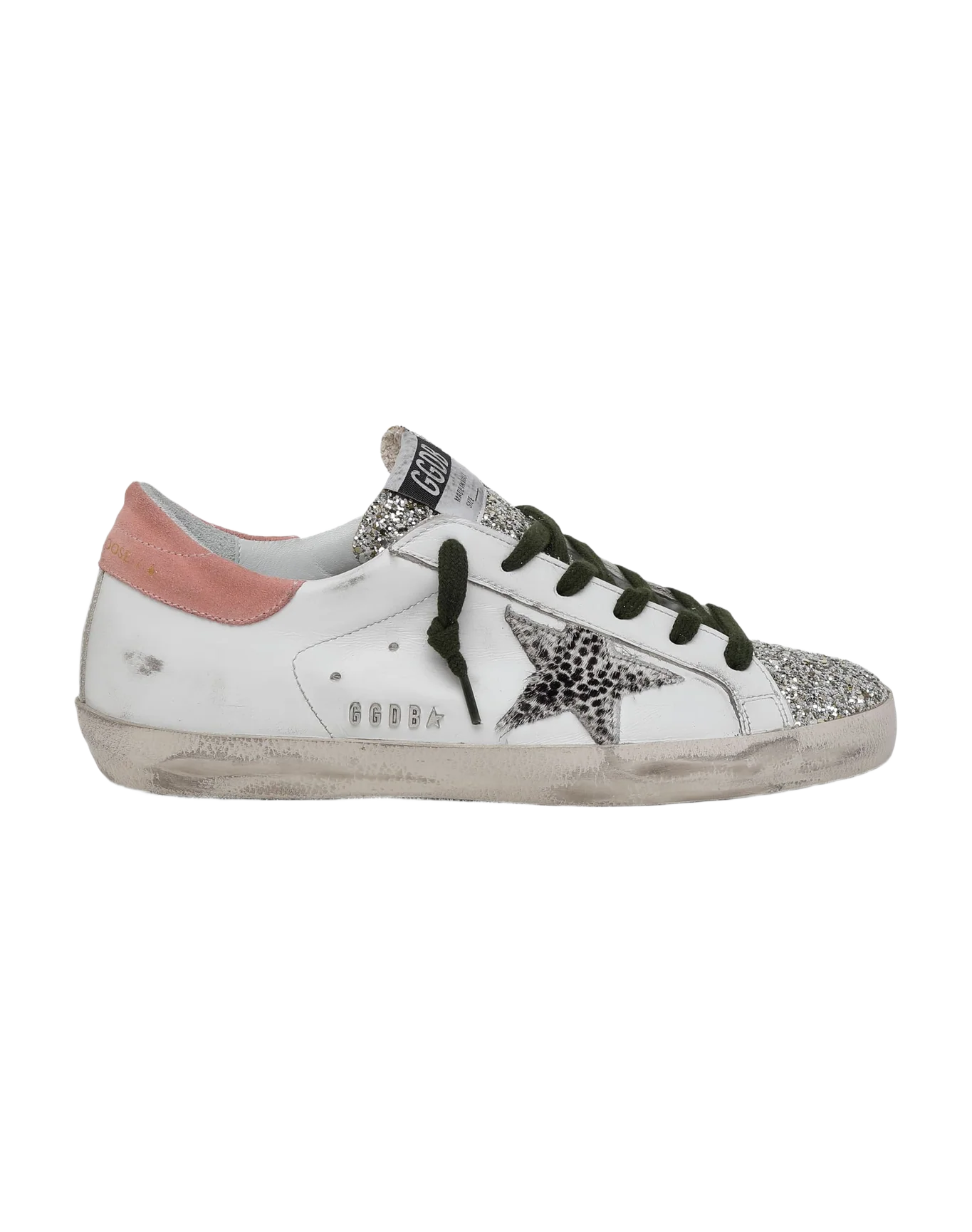 Women | Super-Star Ltd Sneakers with Silver Glitter & Animal-Print Pony Skin Star | White x Platinum x Rock Phyton x Pink - Image 5