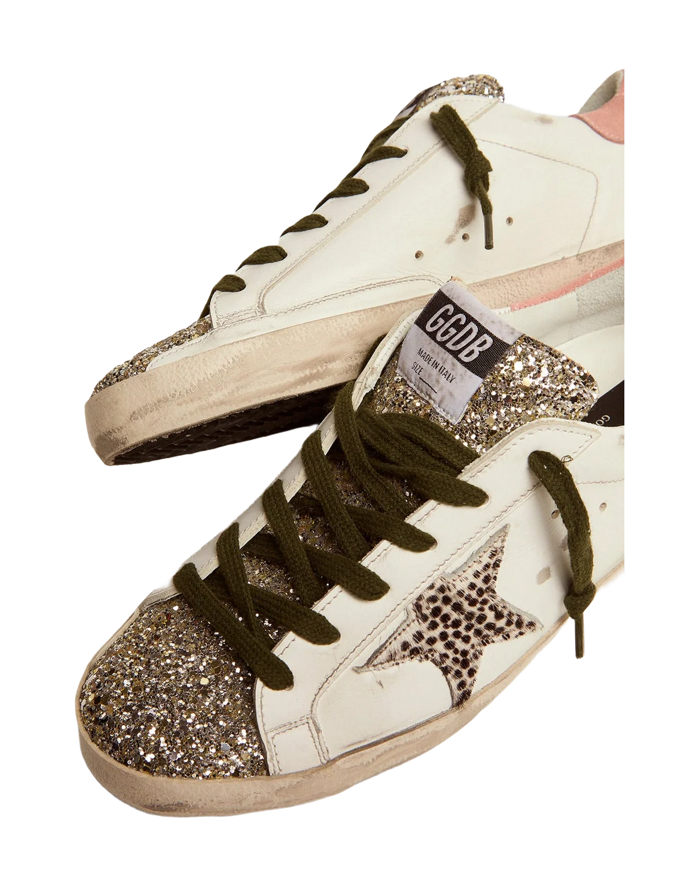 Women | Super-Star Ltd Sneakers with Silver Glitter & Animal-Print Pony Skin Star | White x Platinum x Rock Phyton x Pink - Image 8