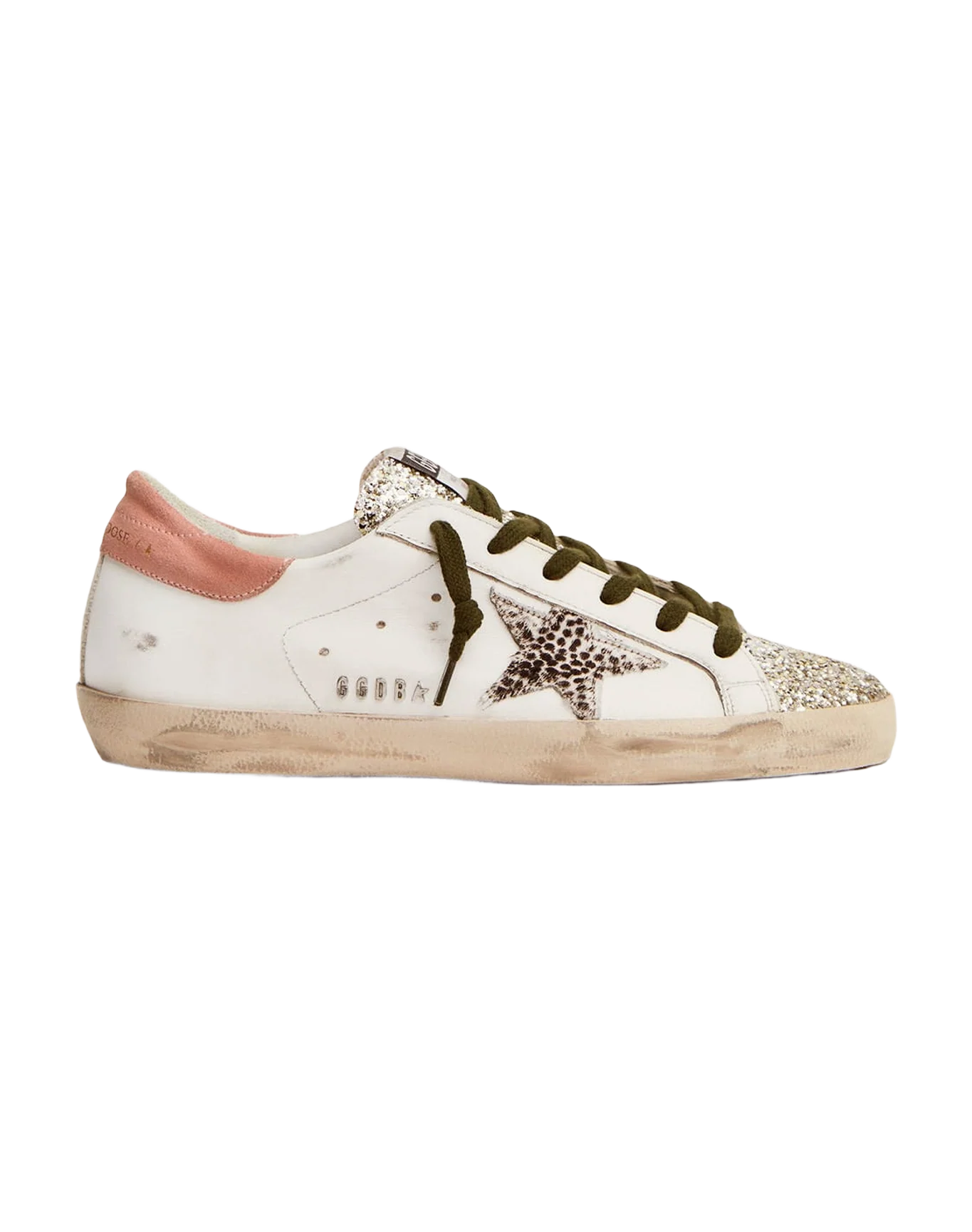 Women | Super-Star Ltd Sneakers with Silver Glitter & Animal-Print Pony Skin Star | White x Platinum x Rock Phyton x Pink - Image 9