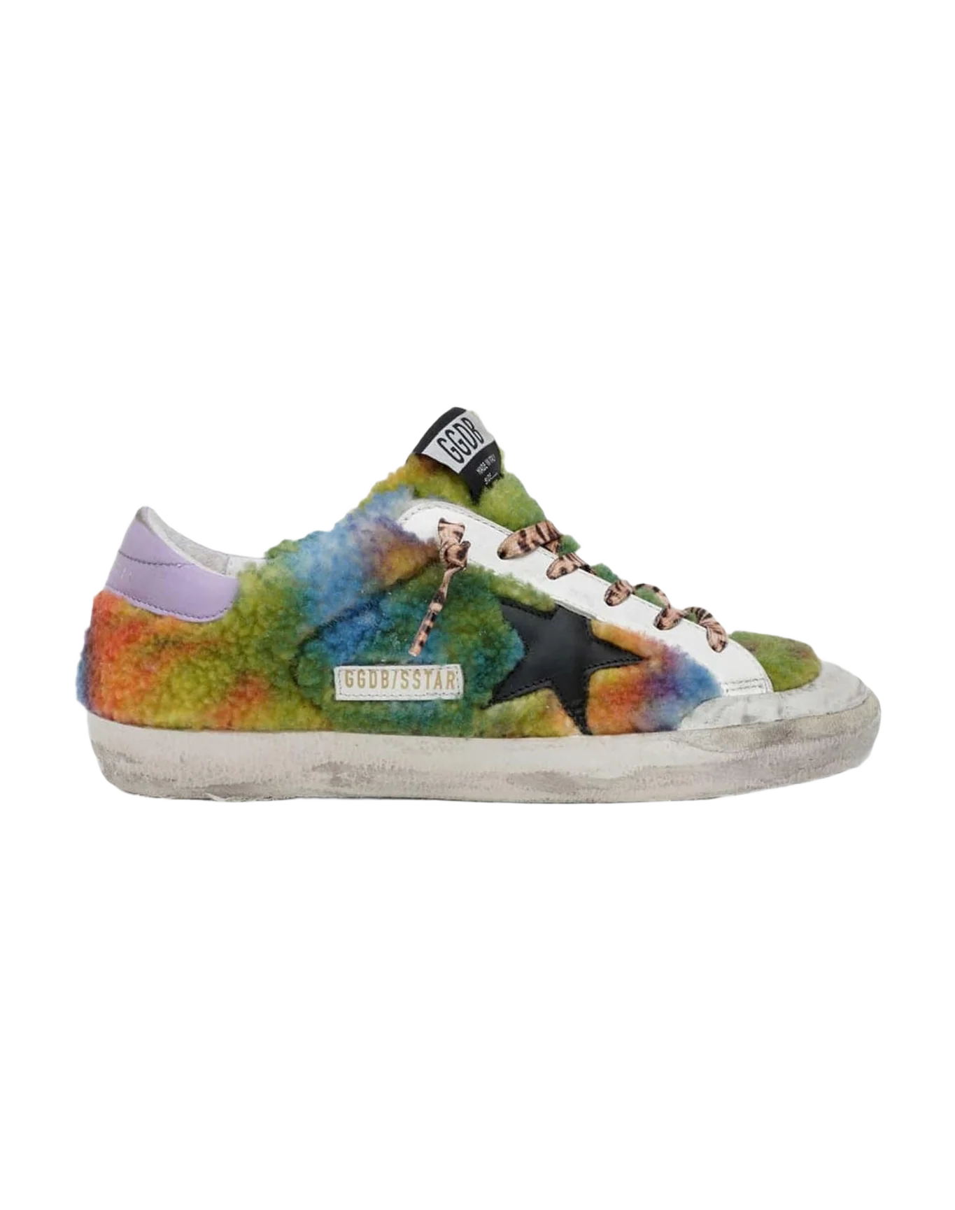 Women | Super-Star Multicolor Shearling with Black Star & Leo Lace | Multicolor x Black x Lilac